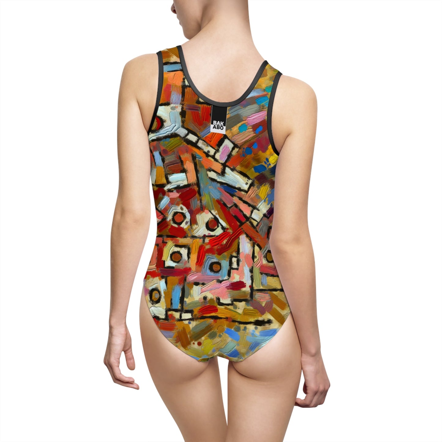 Expressionist Elegance-One-Piece Swimsuit Printify bakabo.club