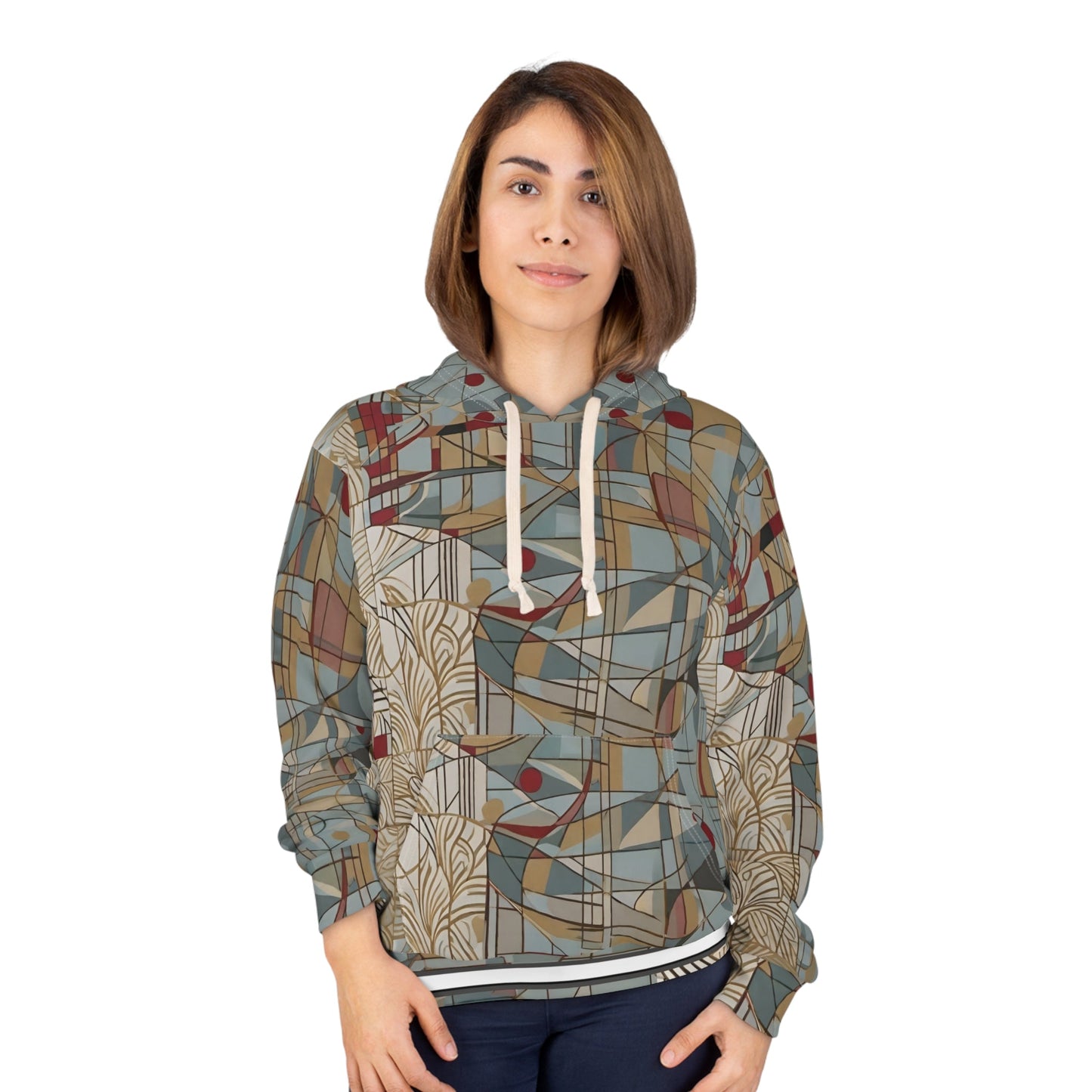 Abstract Geometric All-Over Print Hoodie Printify bakabo.club