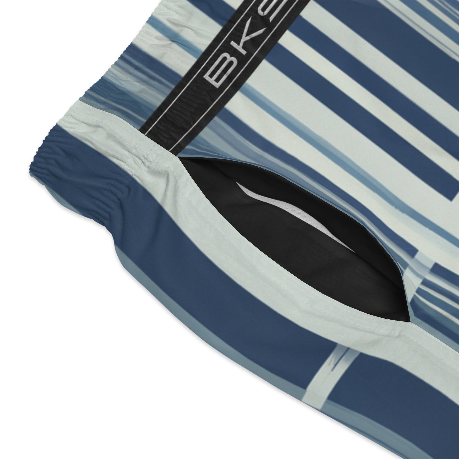 Men's Blue Striped Swim Trunks — Nautical Horizontal Stripe Beach Shorts Printify bakabo.club