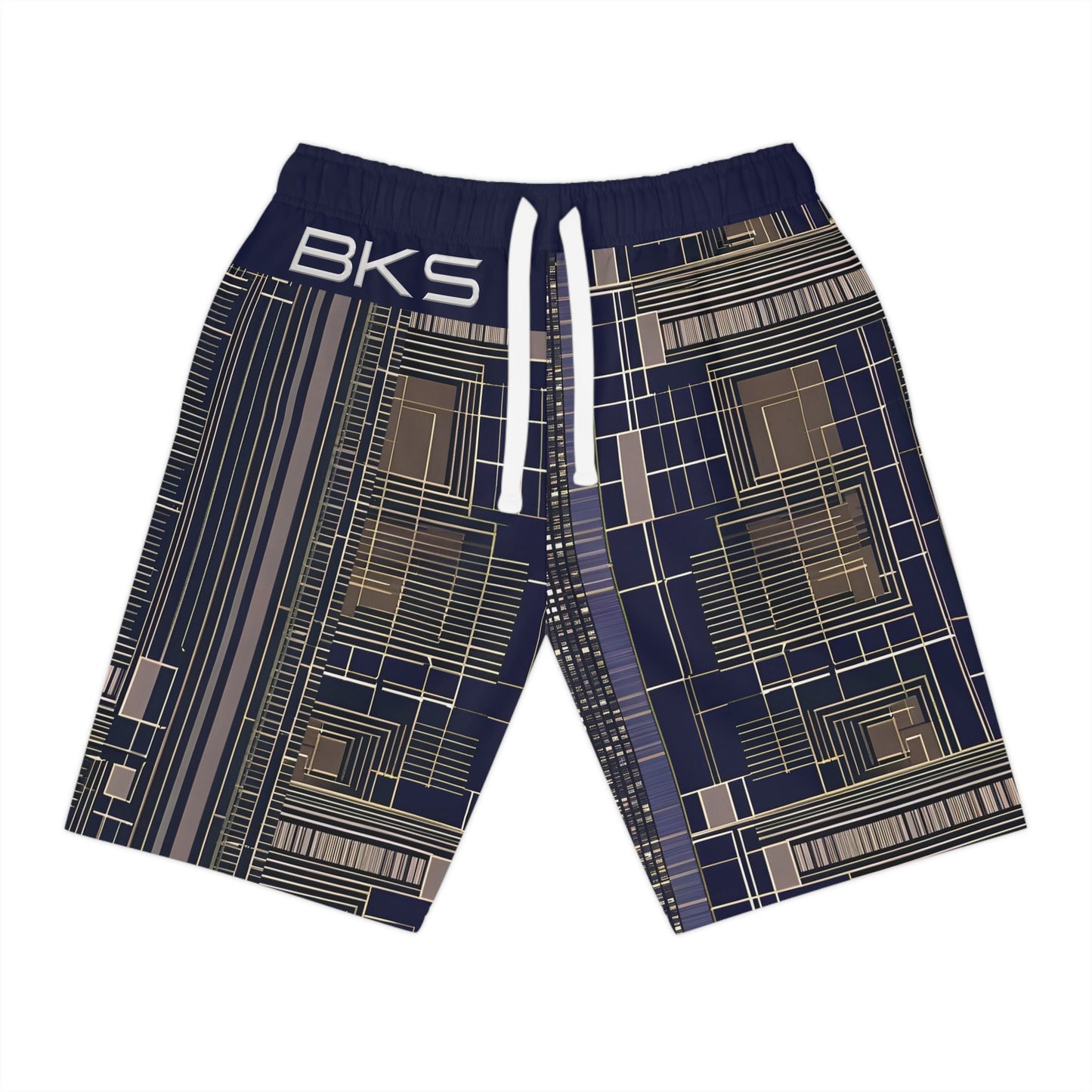 BKS Glyph Blueprint™ Athletic Long Shorts Printify bakabo.club
