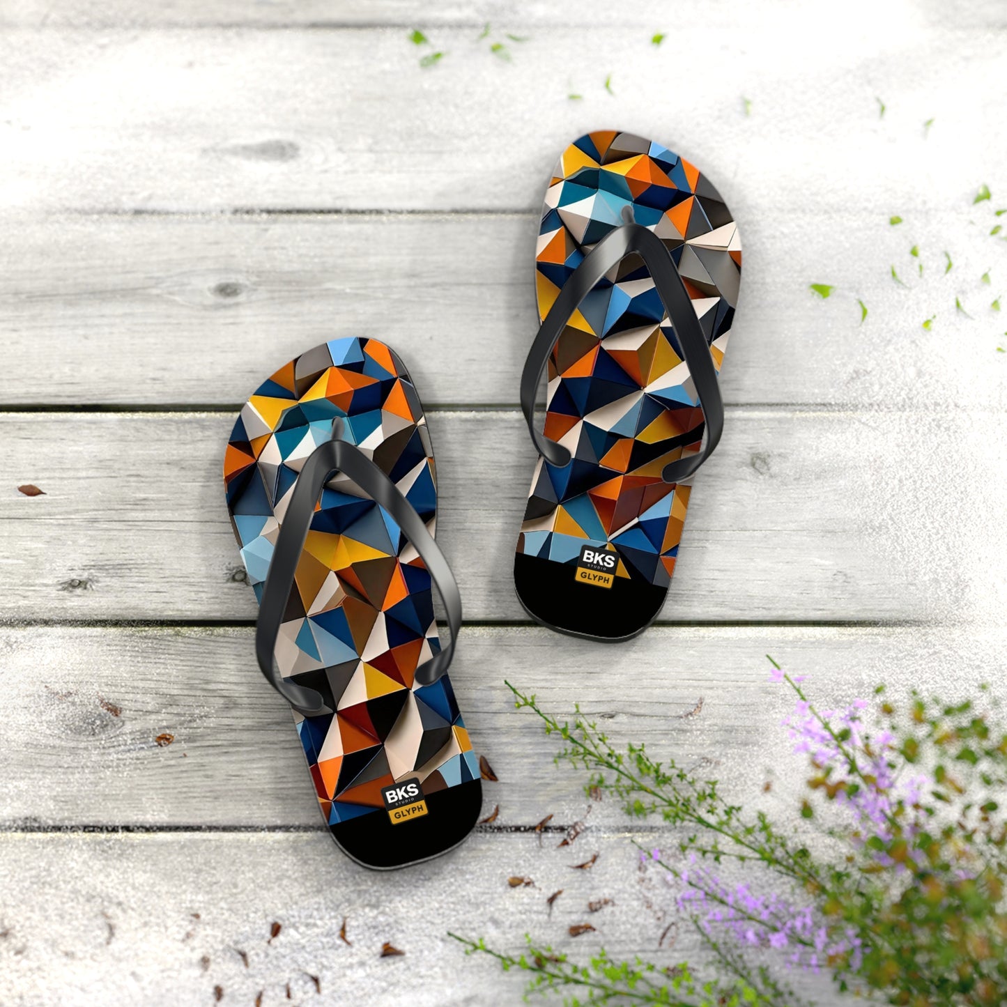 BKS Glyph Mosaic Triangle™ Flip Flops
