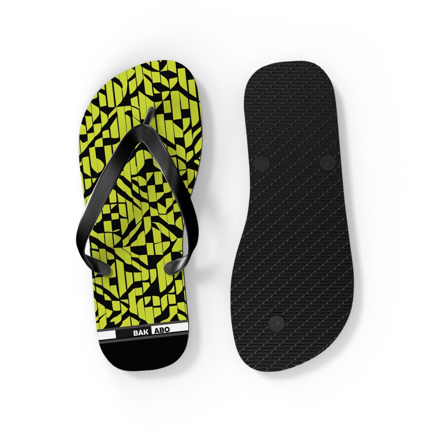 Flip Flops — Neon Geometric Pattern Beach Sandals Printify bakabo.club