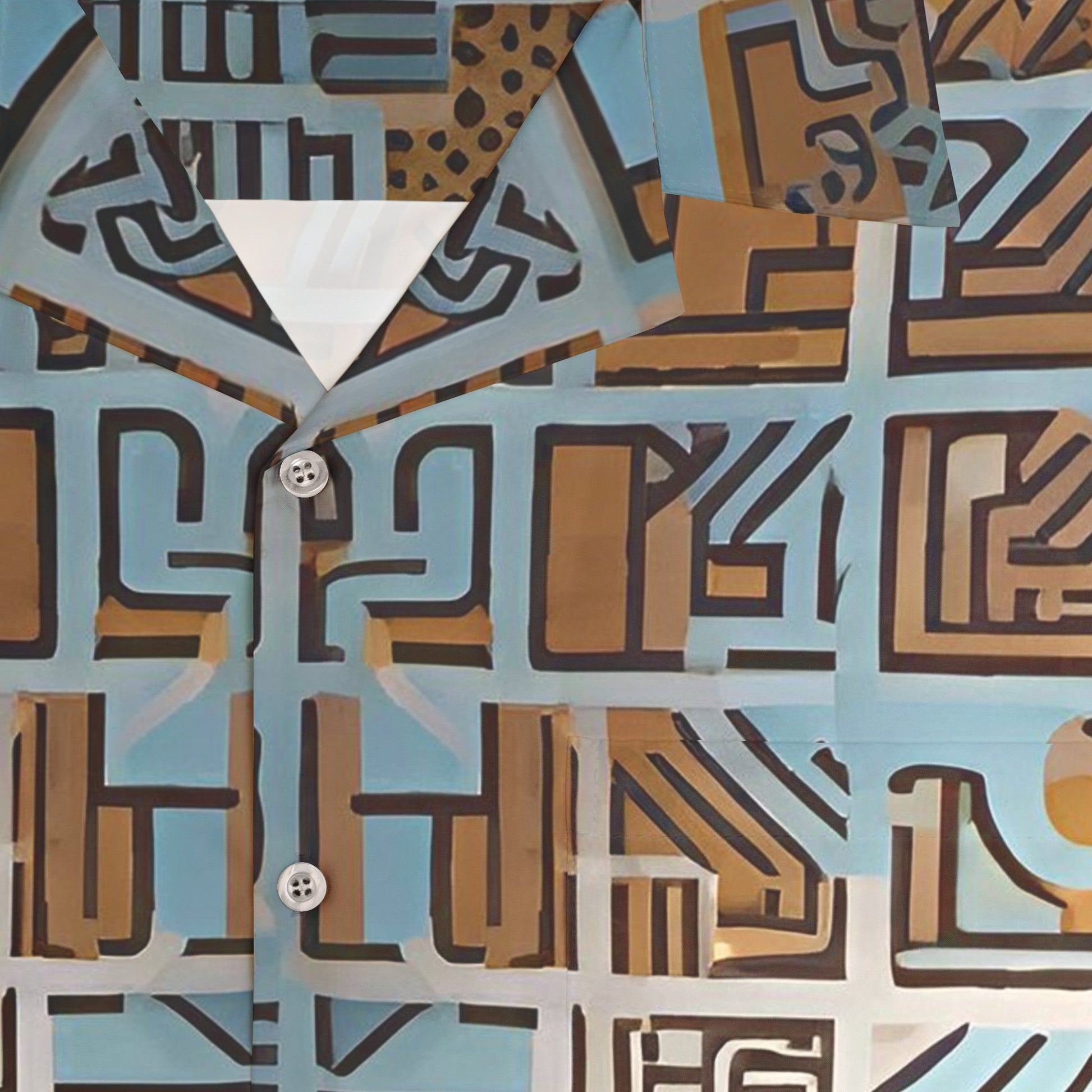 Men's Geometric Hawaiian Shirt - Island Tribal Pattern Printify bakabo.club