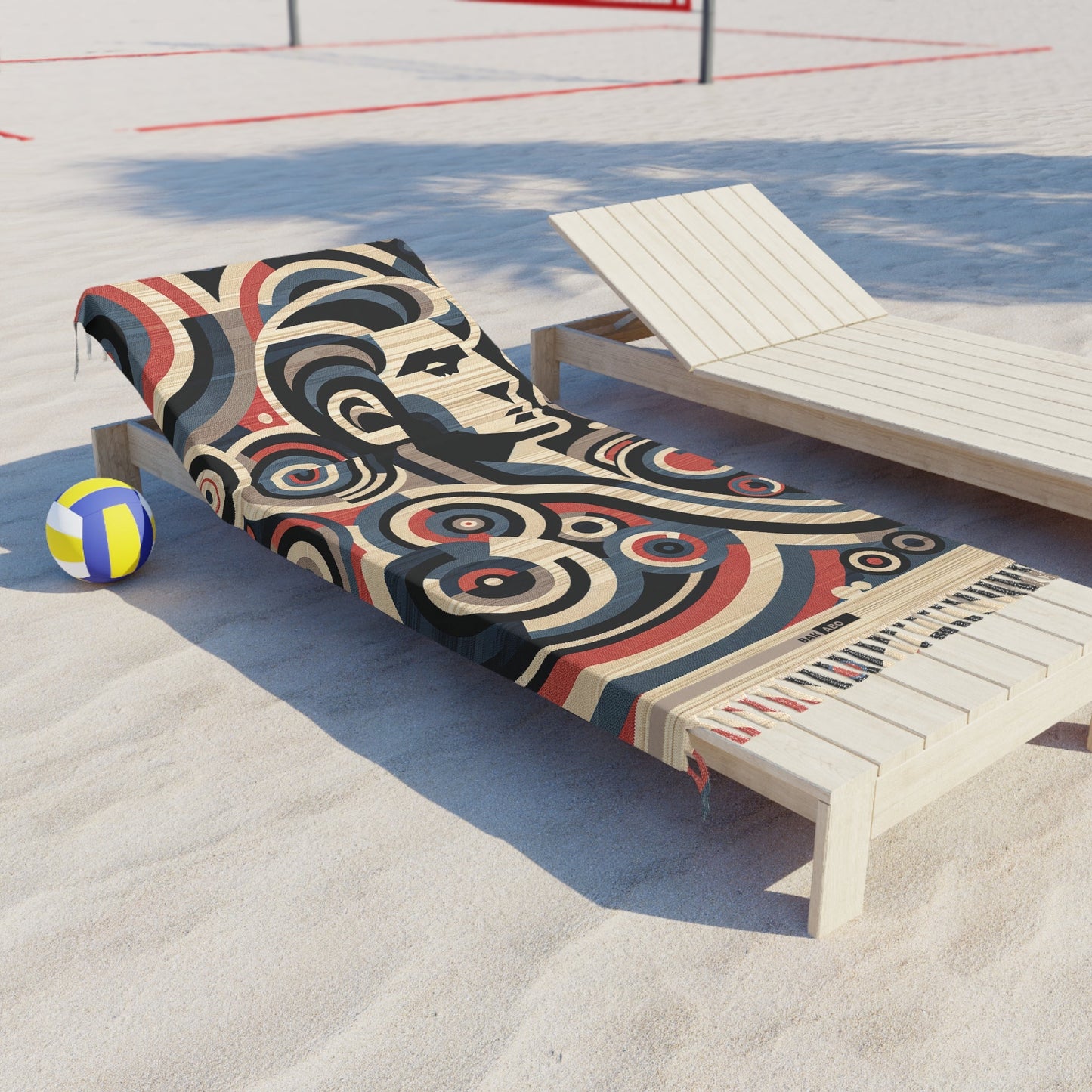 Boho Beach Towel — Retro Geometric Mermaid Print, Fringe Cotton Beach Blanket Printify bakabo.club