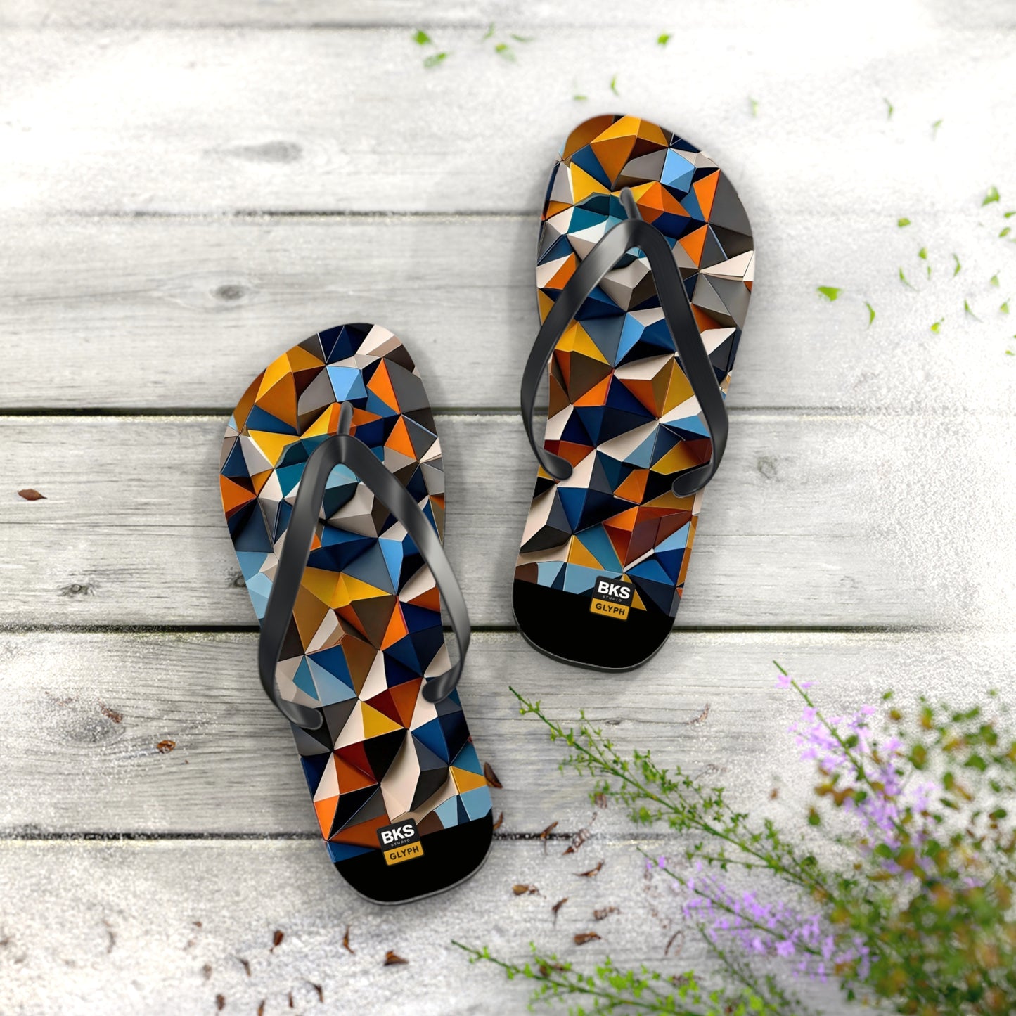 BKS Glyph Mosaic Triangle™ Flip Flops