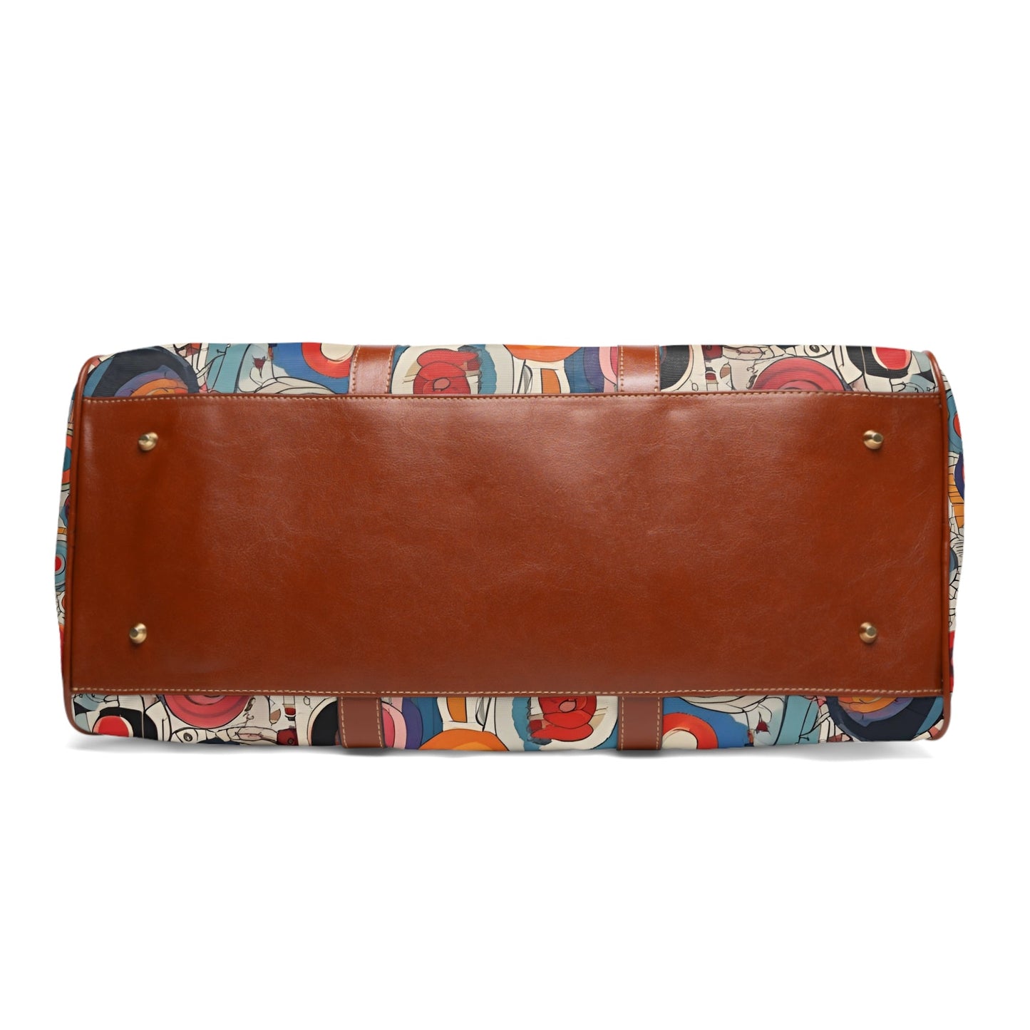 Waterproof Travel Bag — Retro Abstract Circle Pattern Duffle Printify bakabo.club