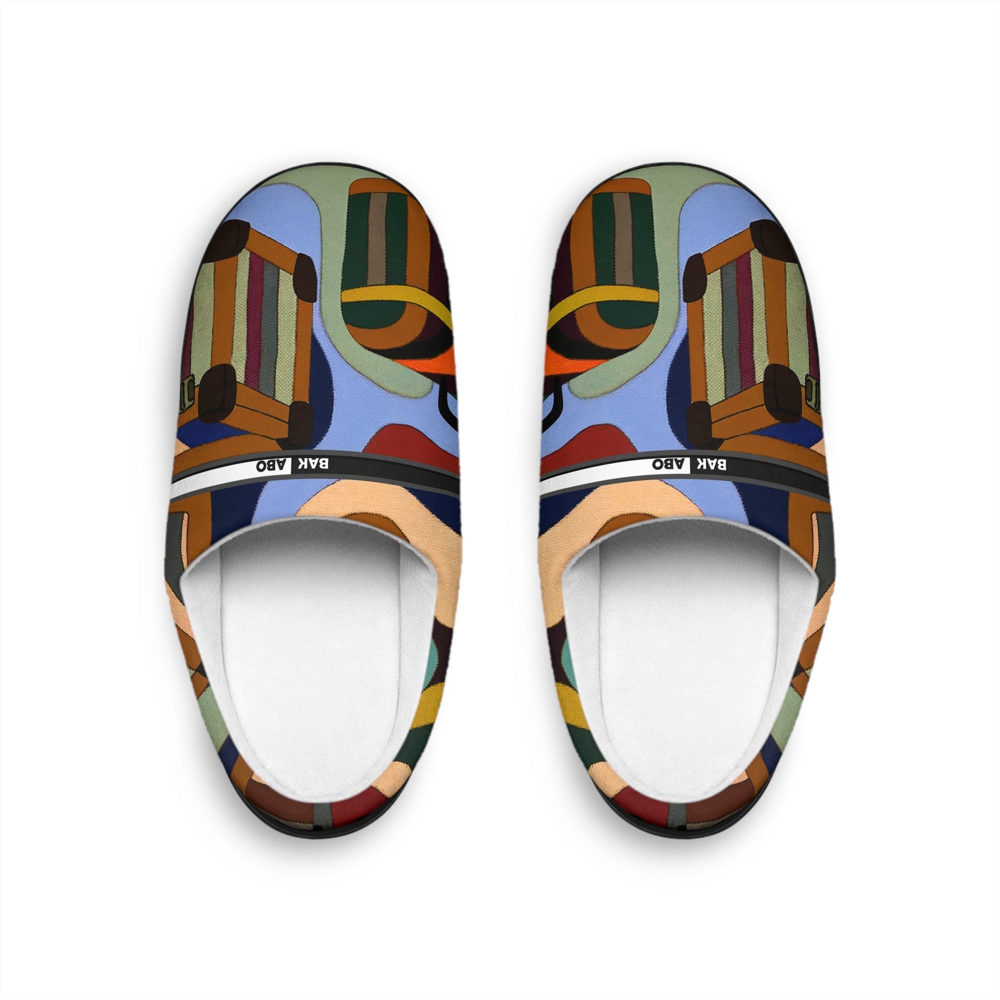 Abstract Colorblock Women's Indoor Slippers — Cozy Artistic Home Shoes BakAbo Studio BKS bakabo.club