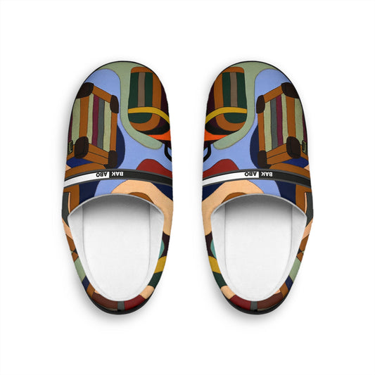 Abstract Colorblock Women's Indoor Slippers — Cozy Artistic Home Shoes BakAbo Studio BKS bakabo.club