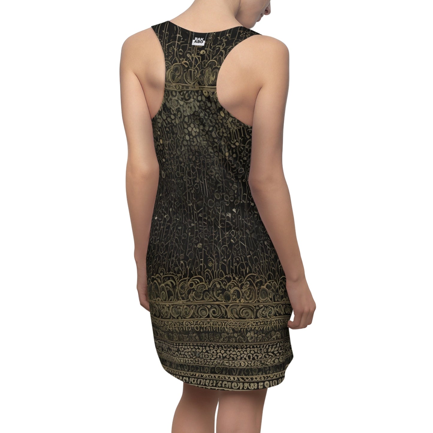 Racerback Dress – Vintage Ornate Dark Boho Pattern Printify bakabo.club