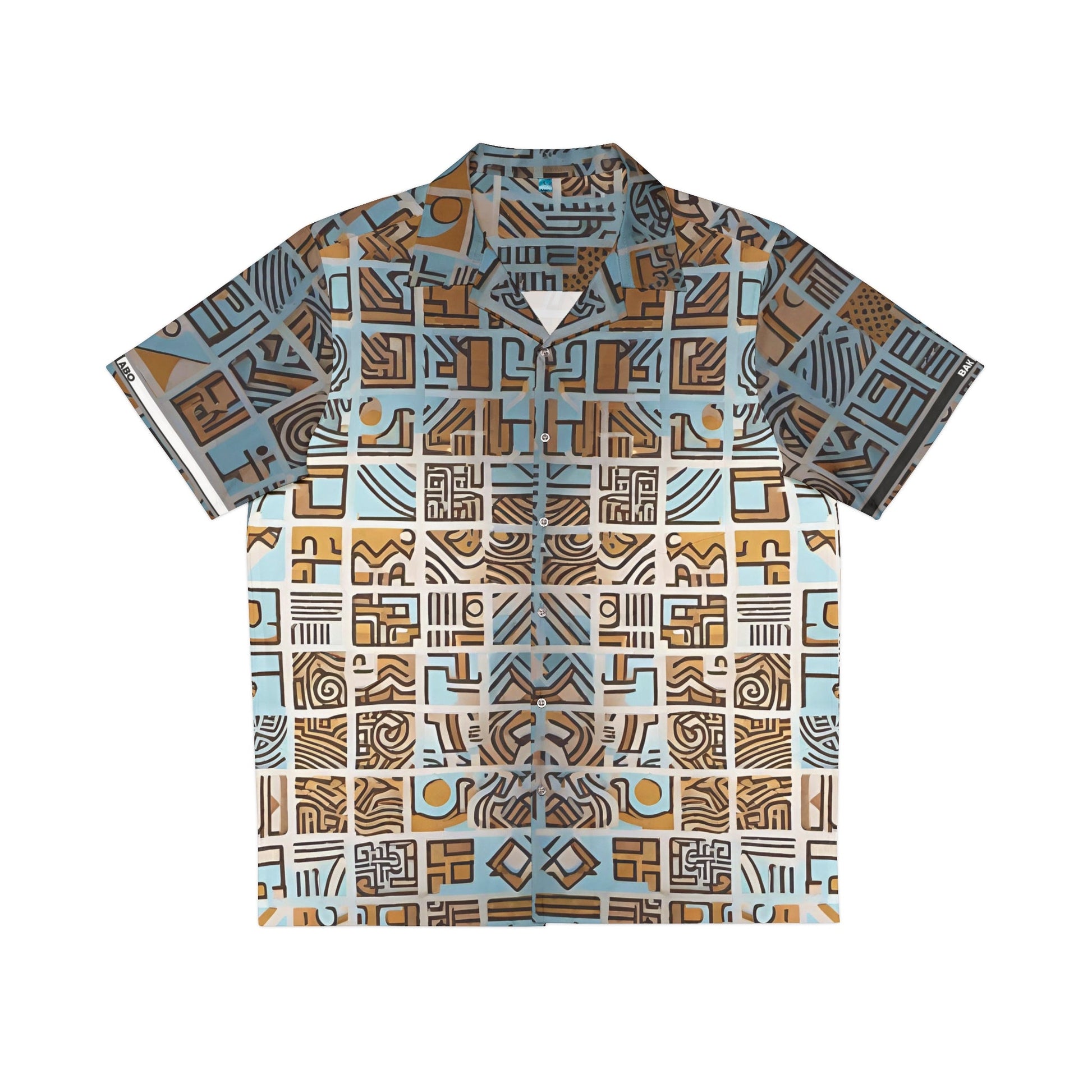 Men's Geometric Hawaiian Shirt - Island Tribal Pattern Printify bakabo.club