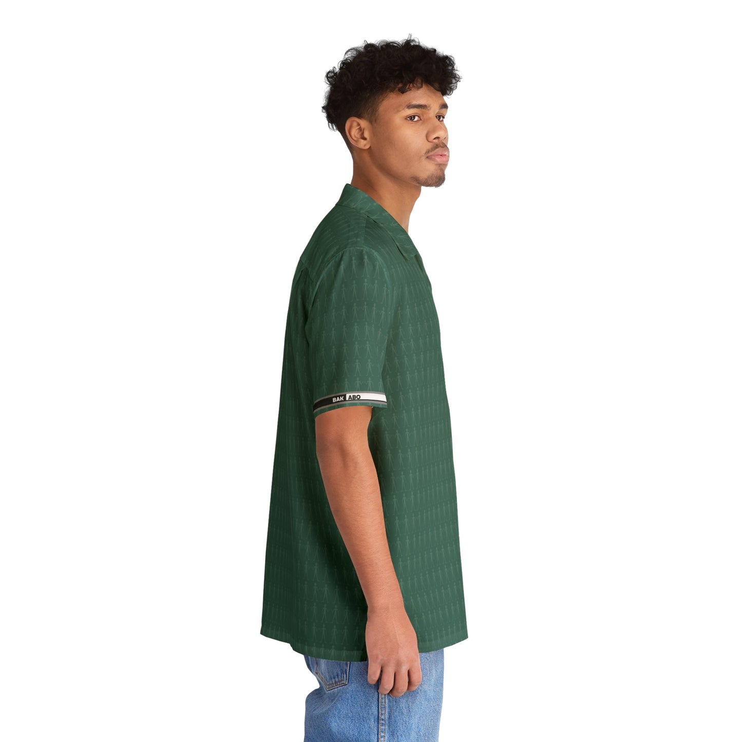Green Tropical Pattern Hawaiian Shirt — Men's Casual Aloha Button-Up Printify bakabo.club