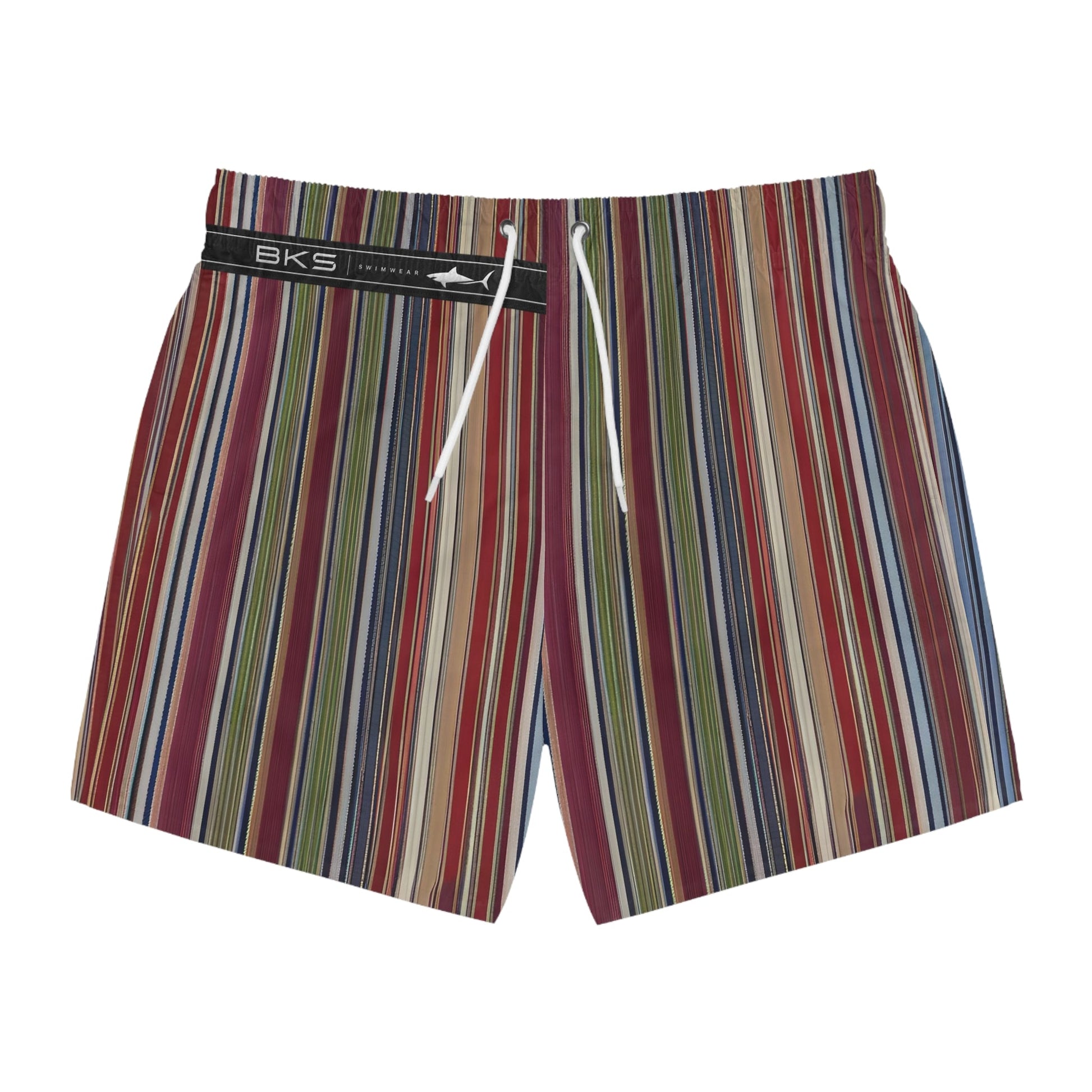 Men's Striped Multicolor Swim Trunks — Retro Beach Shorts Printify bakabo.club