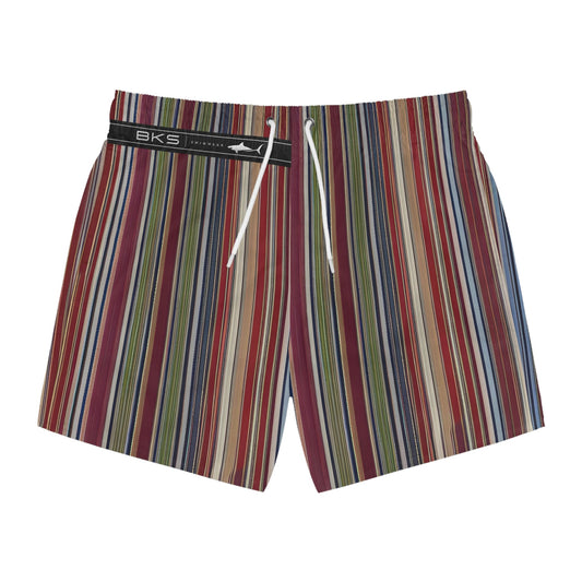 Men's Striped Multicolor Swim Trunks — Retro Beach Shorts Printify bakabo.club
