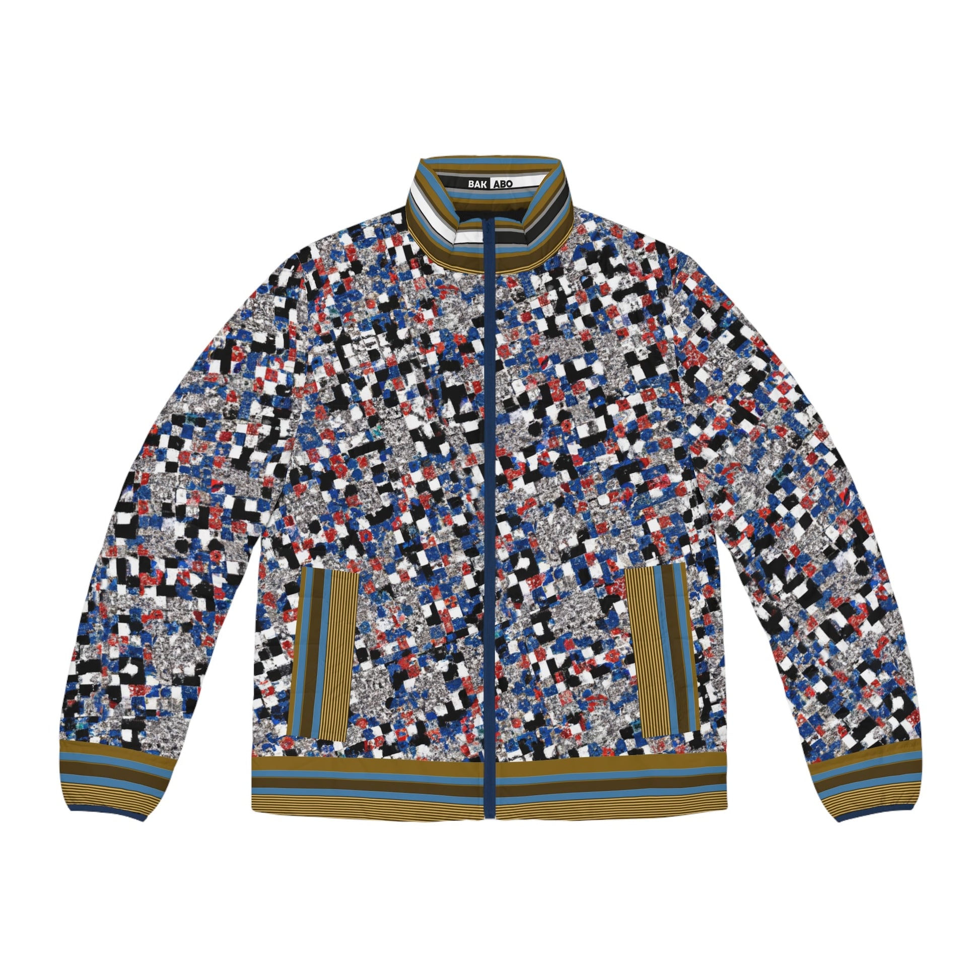 Abstract Confetti Puffer Jacket — Men’s All-Over Print Winter Coat Printify bakabo.club