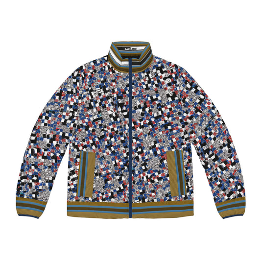 Abstract Confetti Puffer Jacket — Men’s All-Over Print Winter Coat Printify bakabo.club