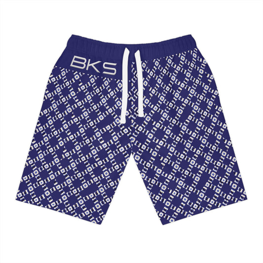 BKS Patterned Navy™ Athletic Long Shorts Printify bakabo.club