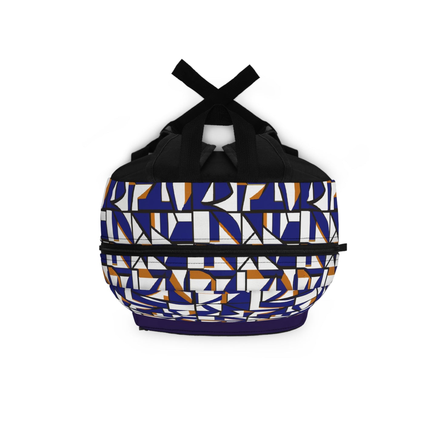 Geometric Blue & Gold Pattern Backpack — Modern Abstract School Bag Printify bakabo.club