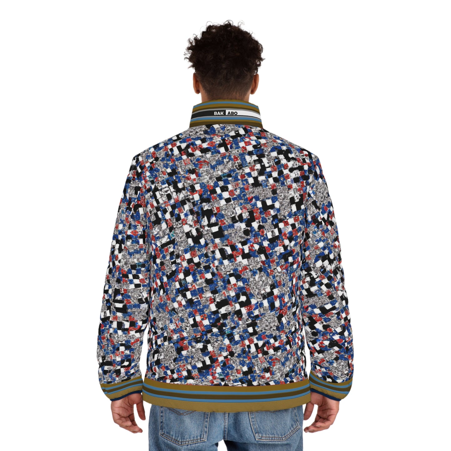 Abstract Confetti Puffer Jacket — Men’s All-Over Print Winter Coat Printify bakabo.club