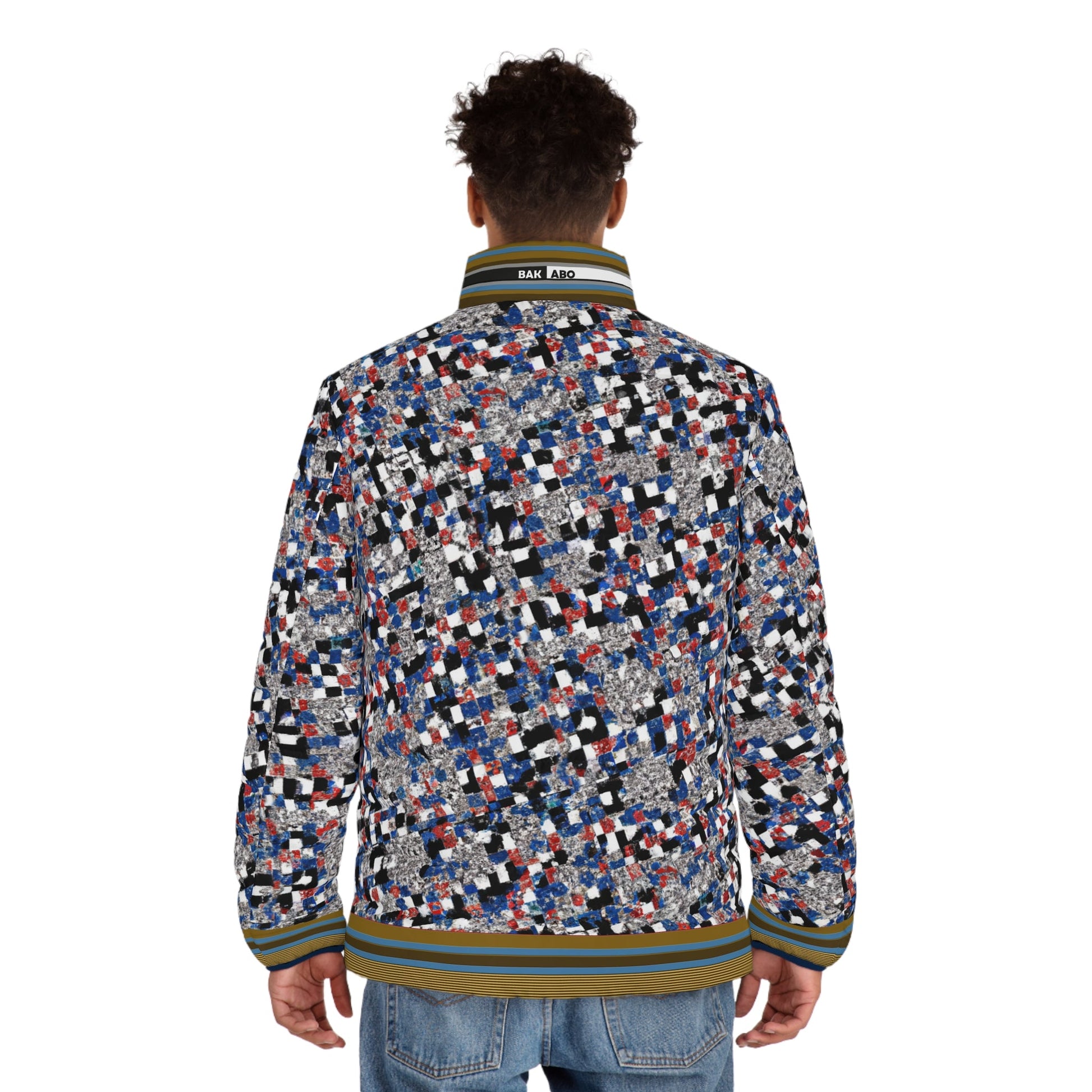 Abstract Confetti Puffer Jacket — Men’s All-Over Print Winter Coat Printify bakabo.club