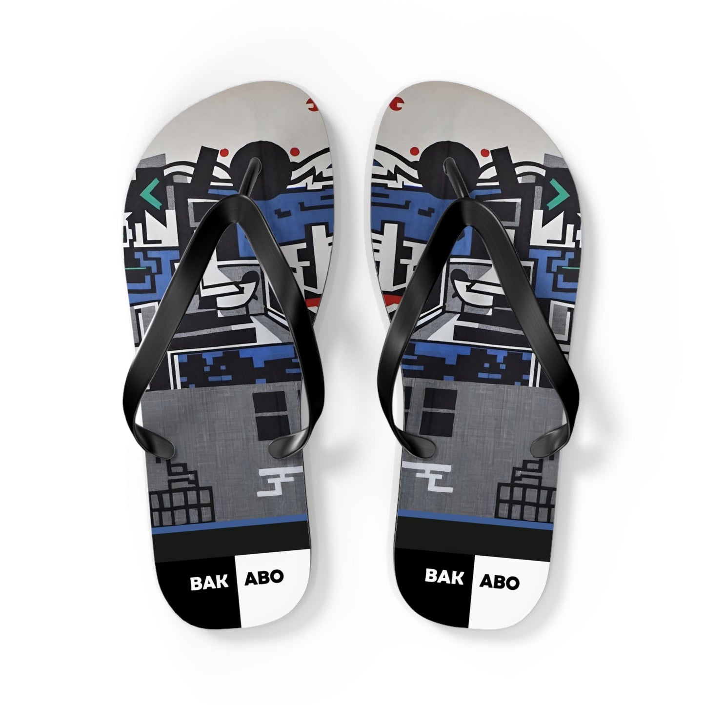 Abstract Urban Graffiti Flip Flops — BAK ABO Graphic Beach Sandals Printify bakabo.club