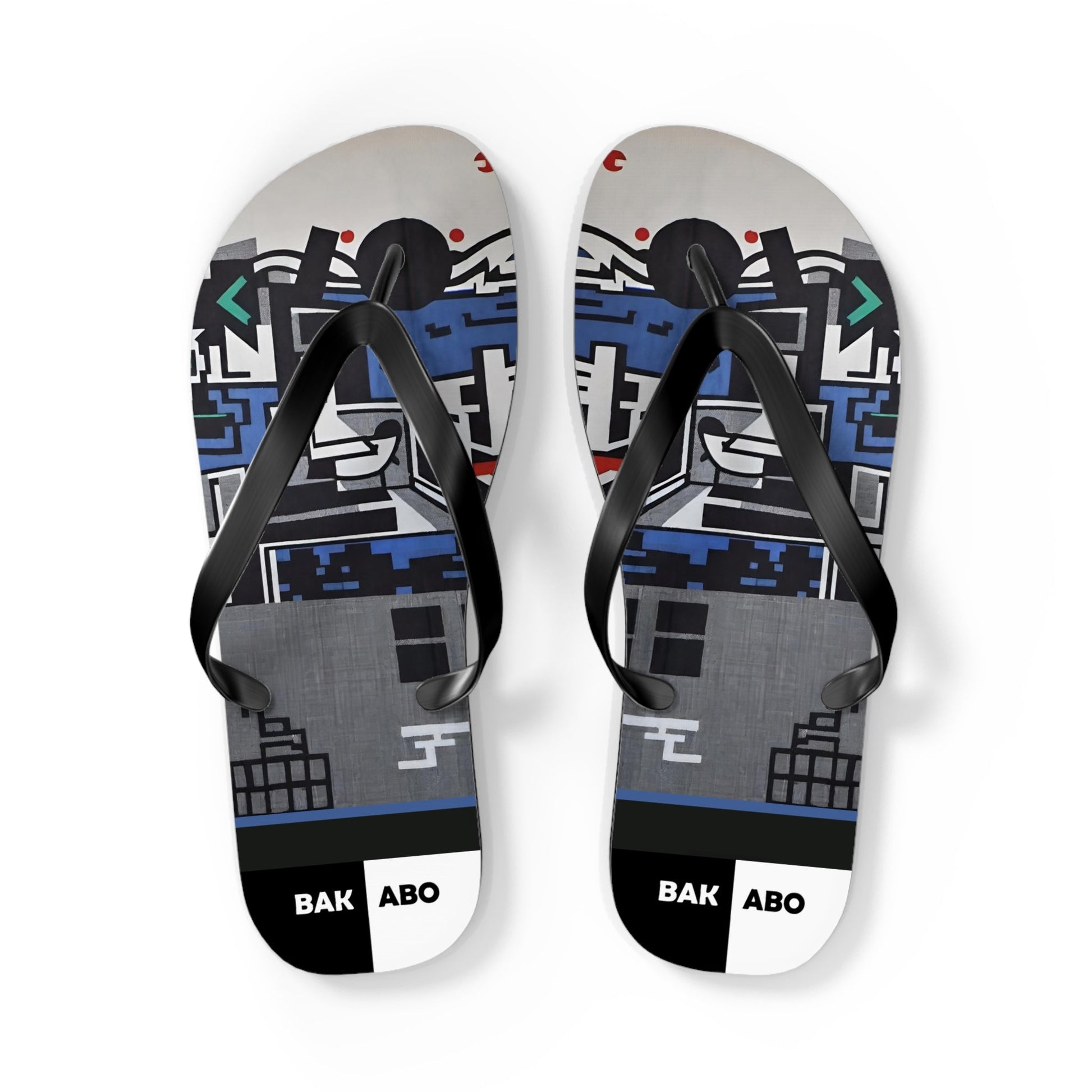 Abstract Urban Graffiti Flip Flops — BAK ABO Graphic Beach Sandals Printify bakabo.club