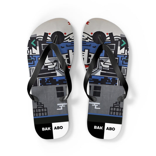 Abstract Urban Graffiti Flip Flops — BAK ABO Graphic Beach Sandals Printify bakabo.club