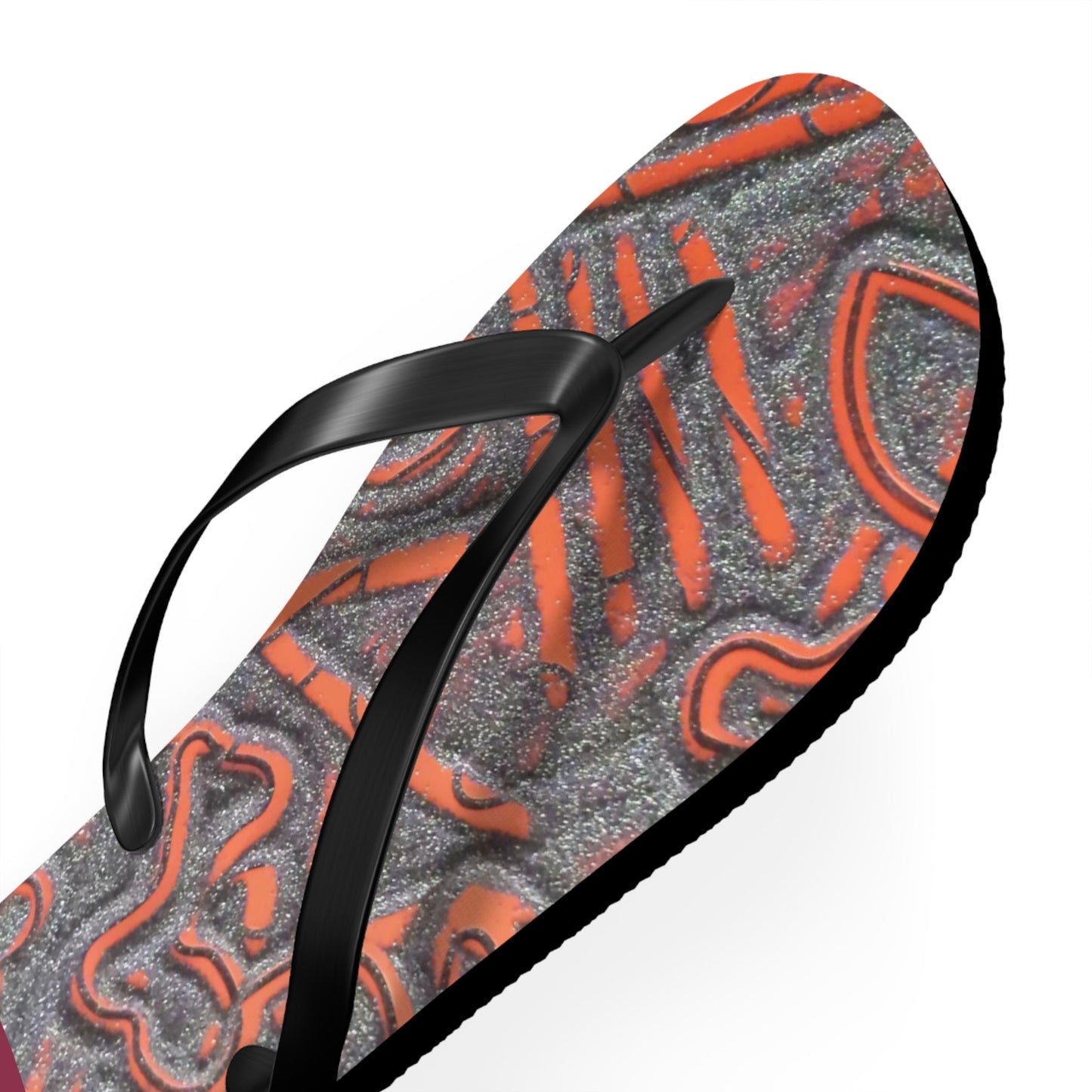 Abstract Coral Pattern Flip Flops — Artistic Summer Beach Sandals Printify bakabo.club
