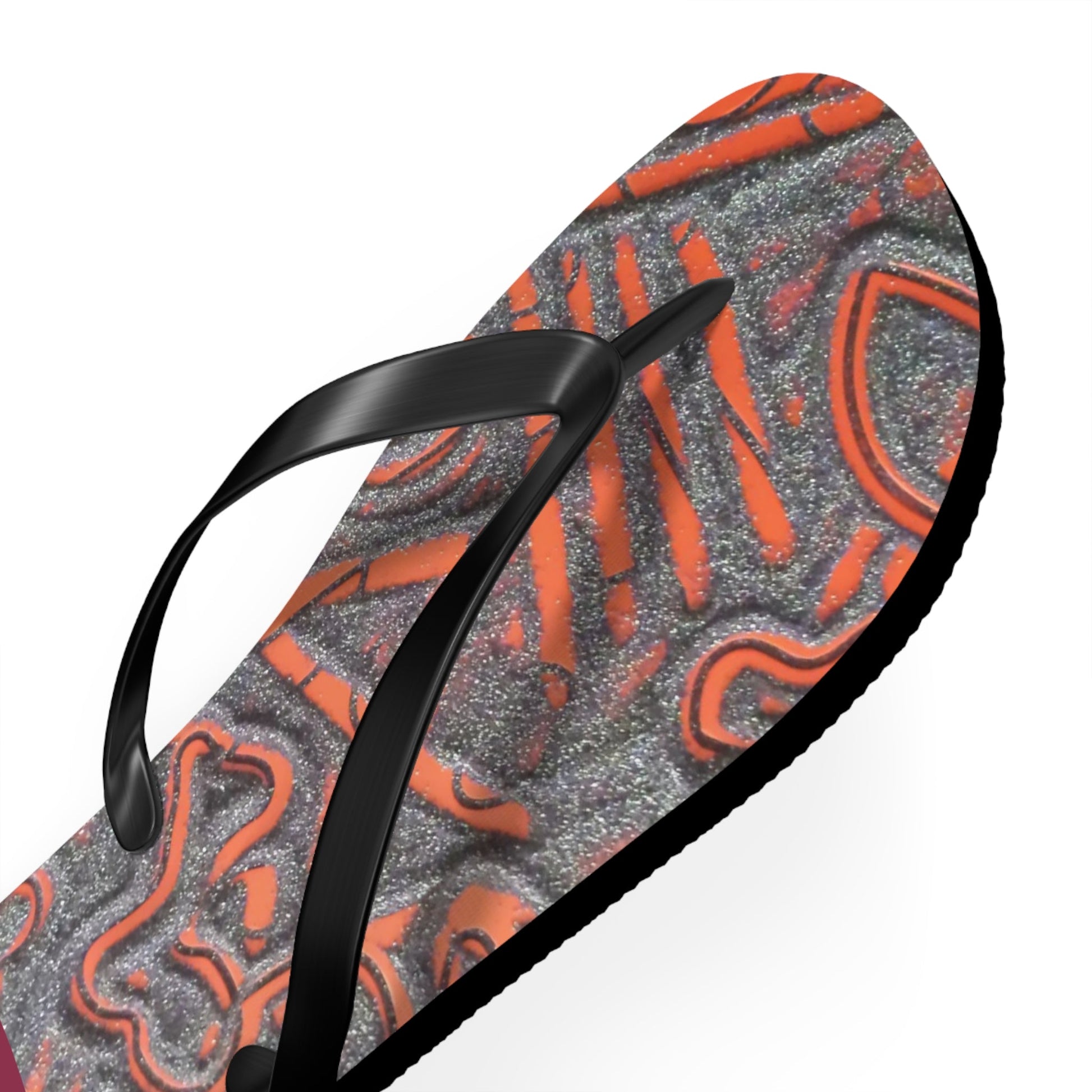 Abstract Coral Pattern Flip Flops — Artistic Summer Beach Sandals Printify bakabo.club