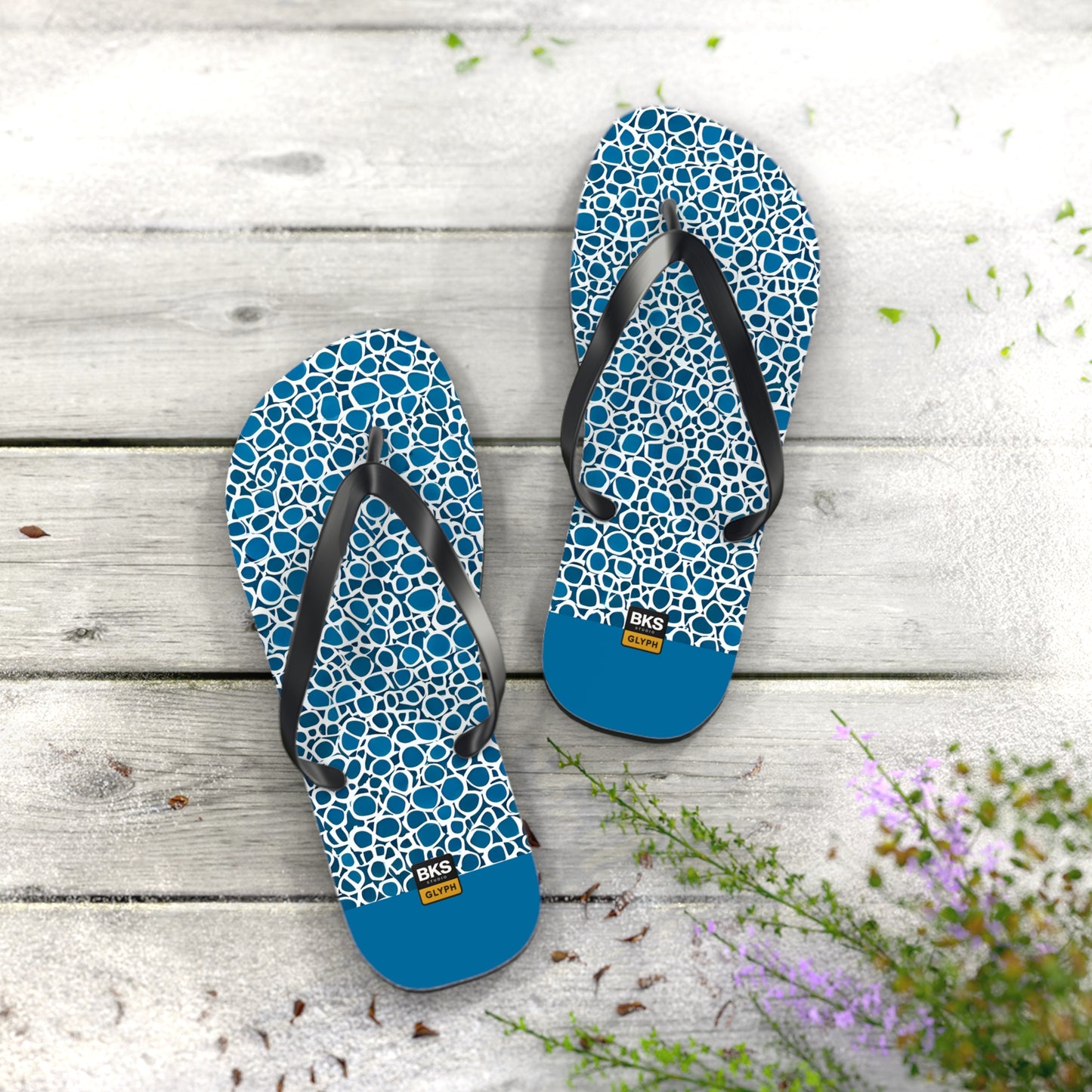 BKS Glyph Blue Mosaic™ Flip Flops