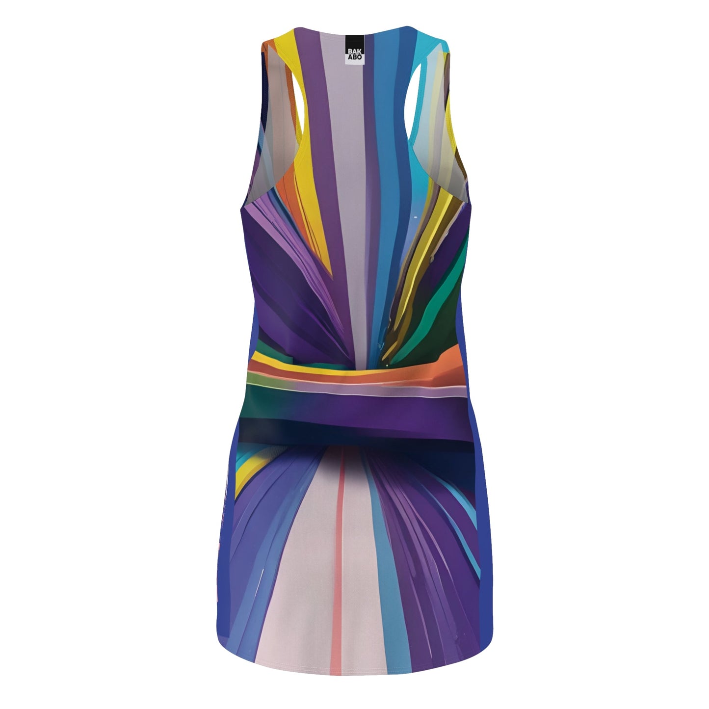 Abstract Rainbow Racerback Dress — Vibrant All-Over Print Printify bakabo.club