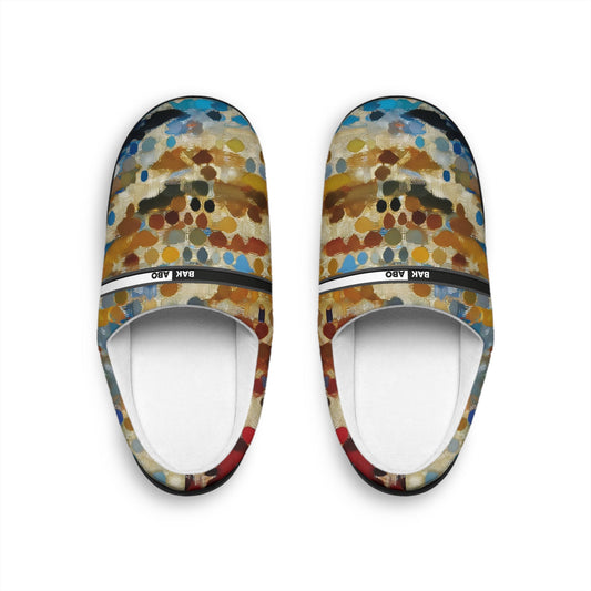 Abstract Dot-Print Indoor Slippers — Cozy Women's Slip-On House Shoes BakAbo Studio BKS bakabo.club