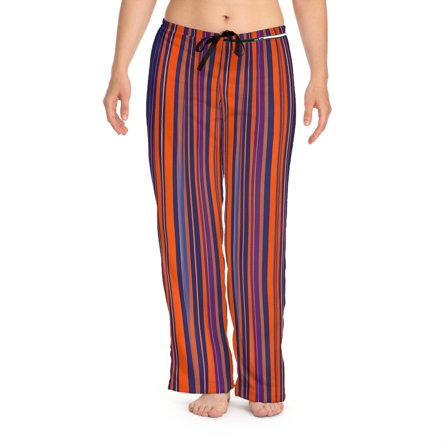 Striped Cozy Pajama Pants — Women's Wide-Leg Lounge Sleepwear Printify bakabo.club