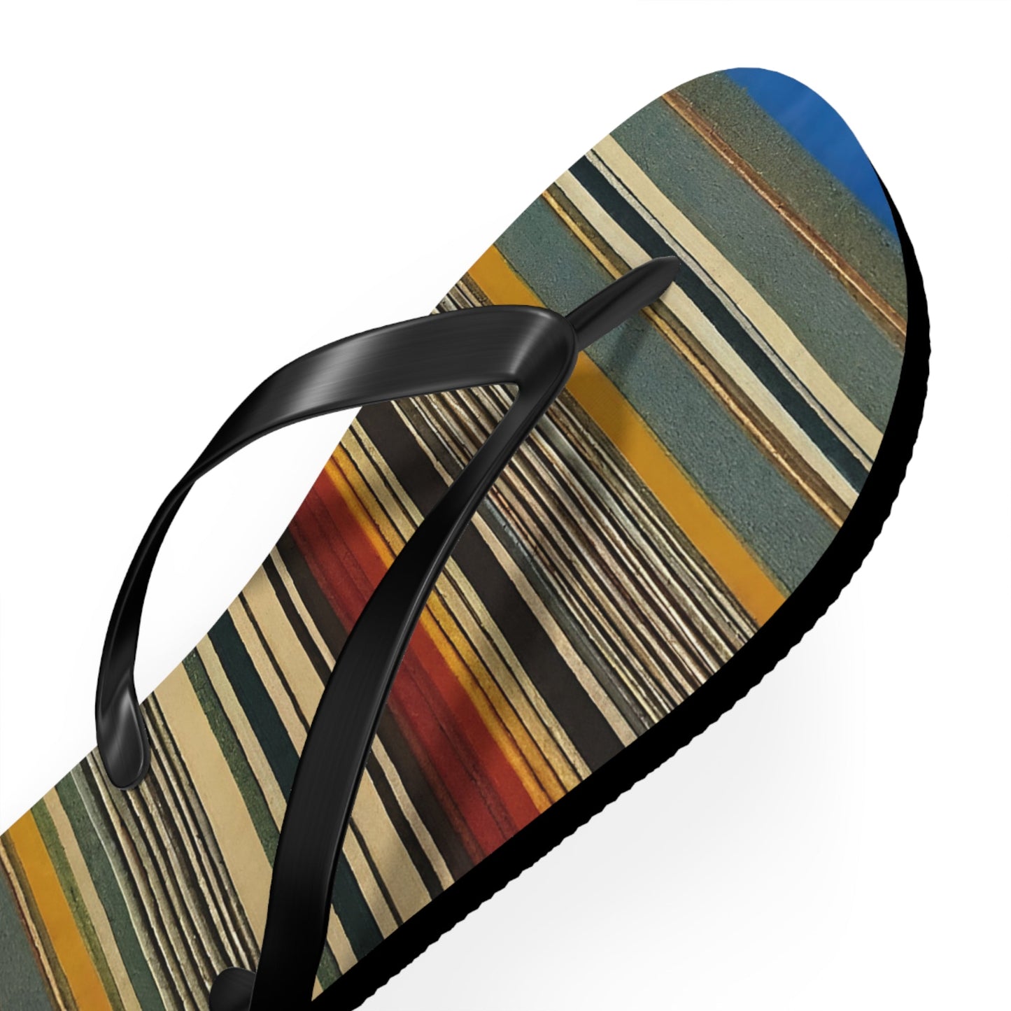 Serape Stripe Flip Flops — Southwestern Pattern Beach Sandals Printify bakabo.club