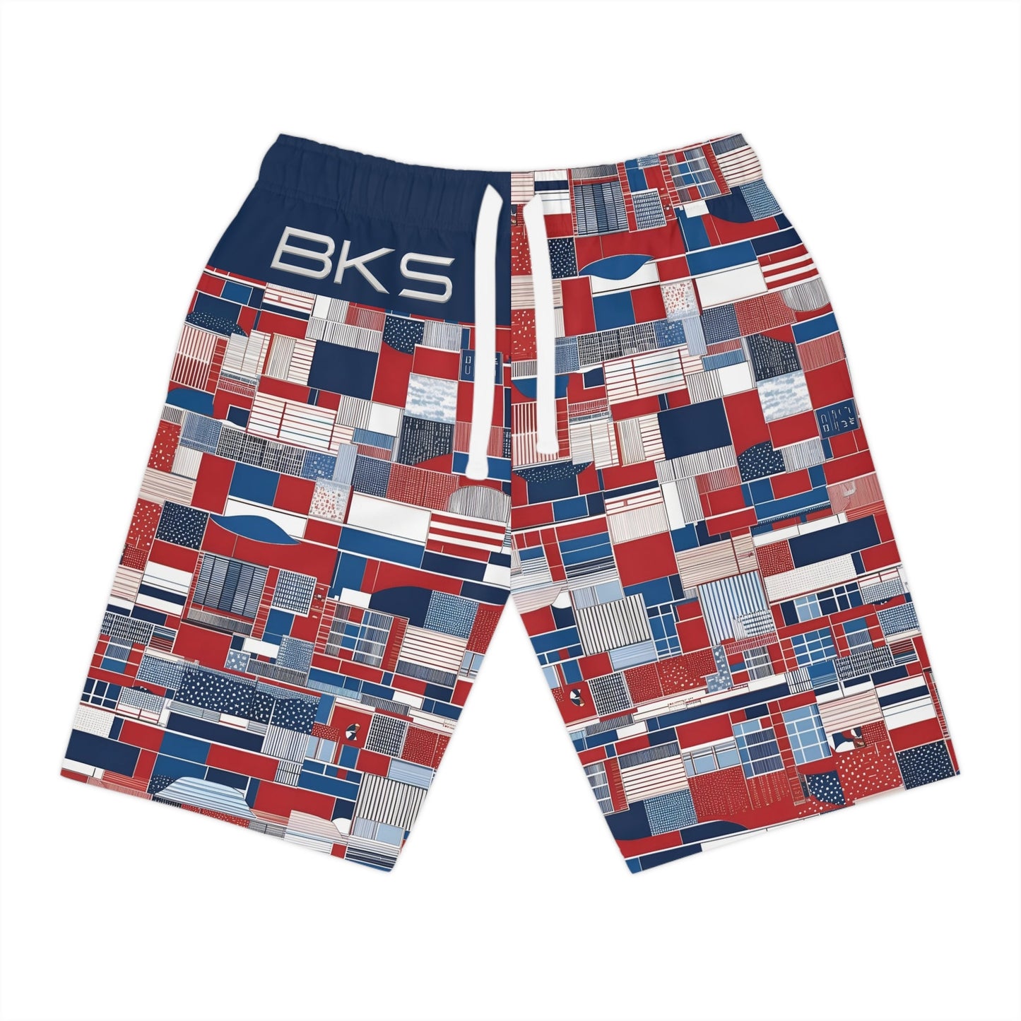BKS Riviera Blocks™ Athletic Long Shorts Printify bakabo.club