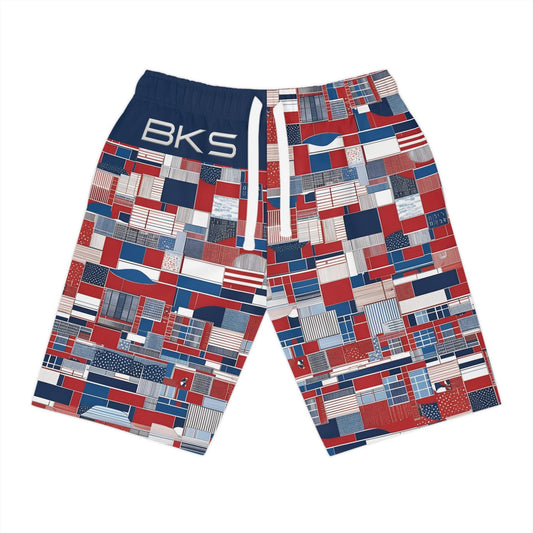BKS Riviera Blocks™ Athletic Long Shorts Printify bakabo.club