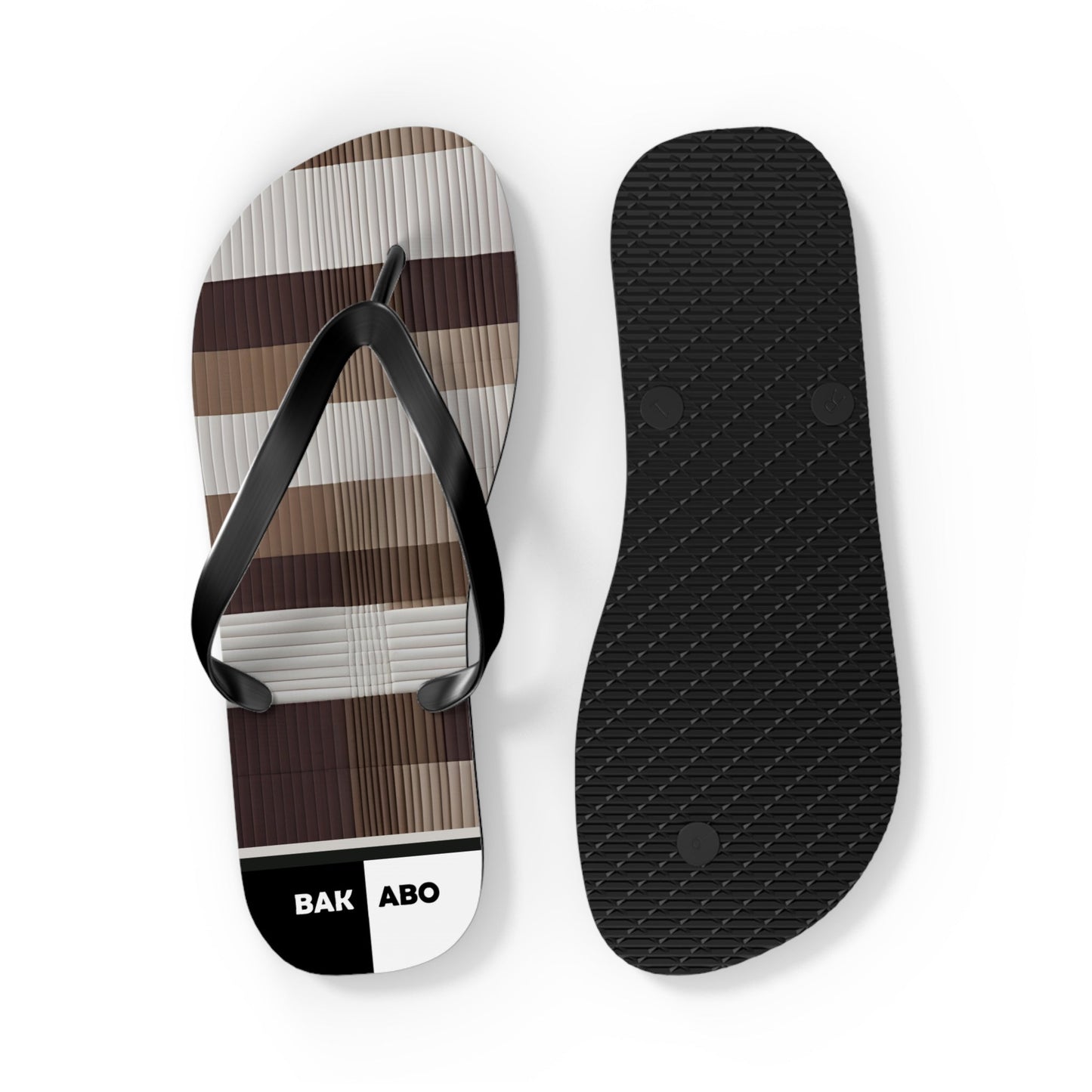 Monochrome Beetle Pattern Flip Flops — Black & White Bug Print Summer Sandals Printify bakabo.club