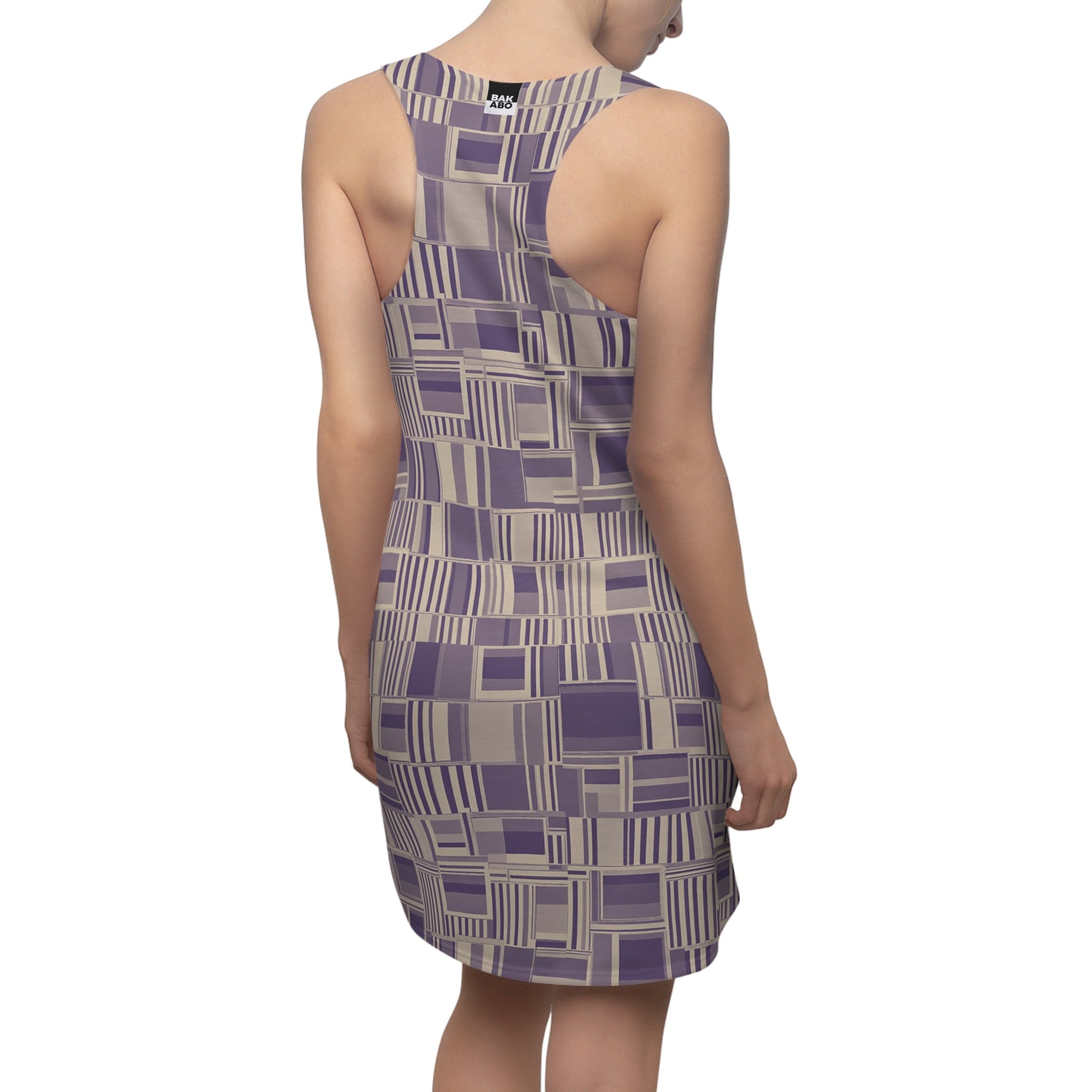 Geometric Plum Racerback Dress — All-Over Print Midi Printify bakabo.club