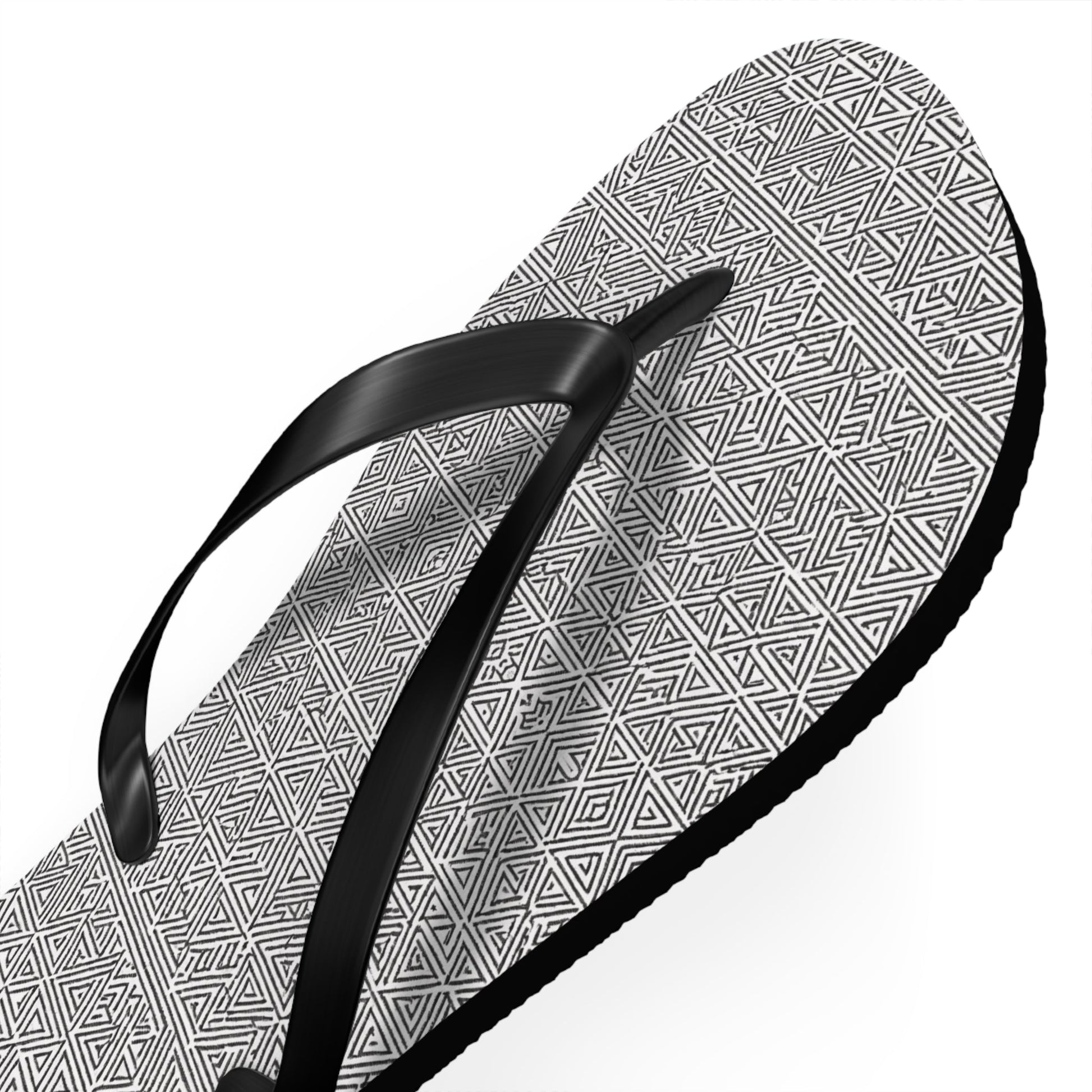 Gray Geometric Pattern Flip Flops – Minimalist Beach Sandals Printify bakabo.club