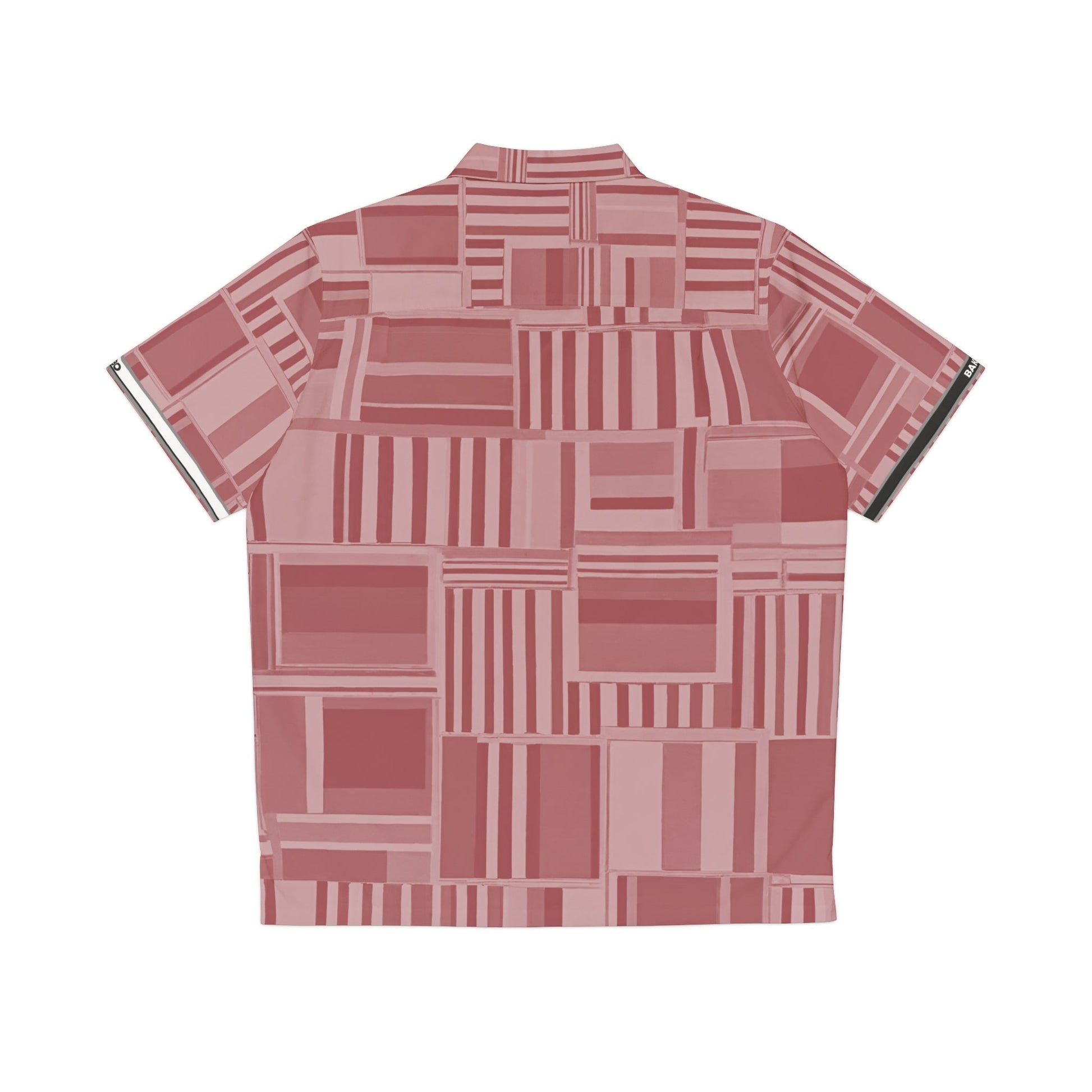 Men's Retro Geometric Hawaiian Shirt — Rose Block Pattern Printify bakabo.club