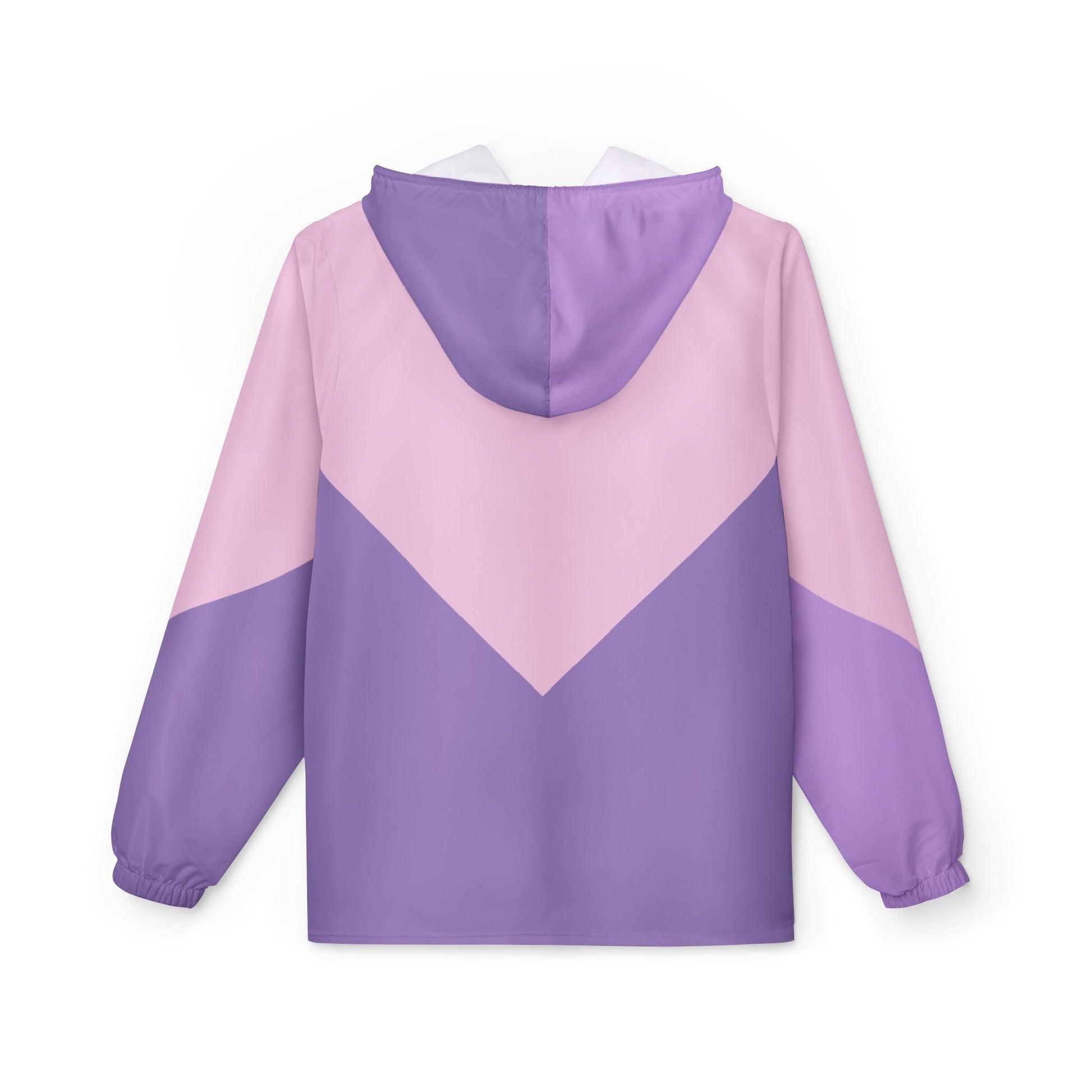 Pastel Chevron Windbreaker Jacket — Pink & Lavender Colorblock Hooded Jacket Printify bakabo.club