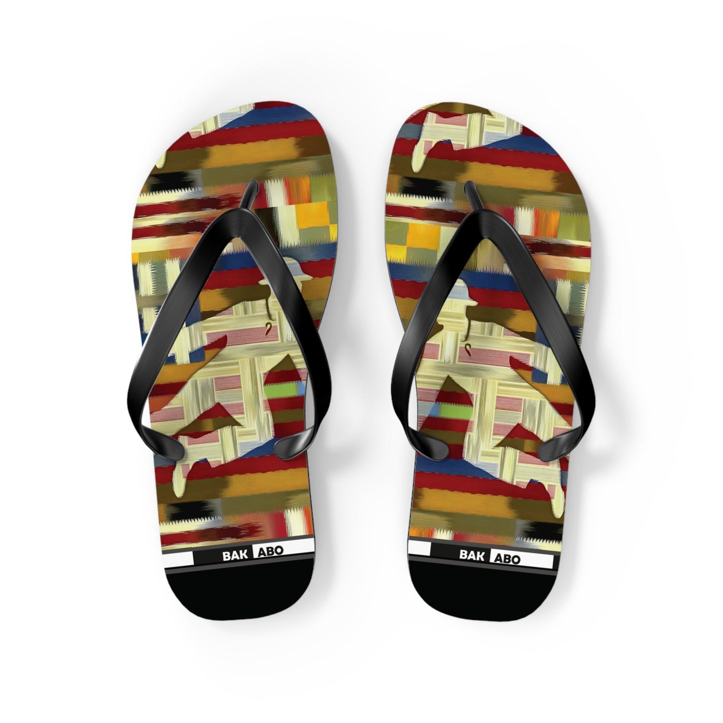 Abstract Colorblock Flip Flops – Bold Geo Beach Sandals Printify bakabo.club