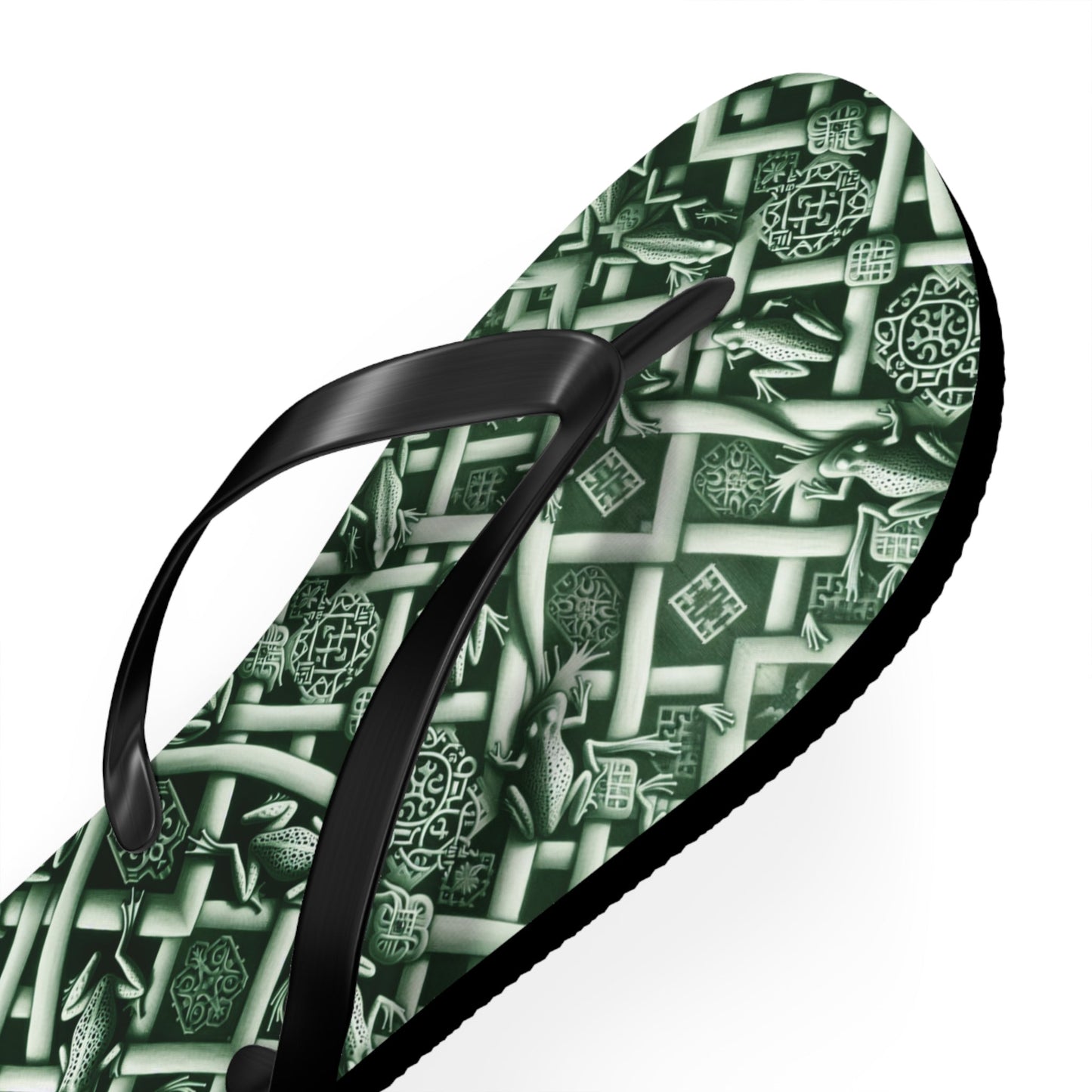 Green Celtic Pattern Flip Flops — St. Patrick’s Day Beach Sandals Printify bakabo.club
