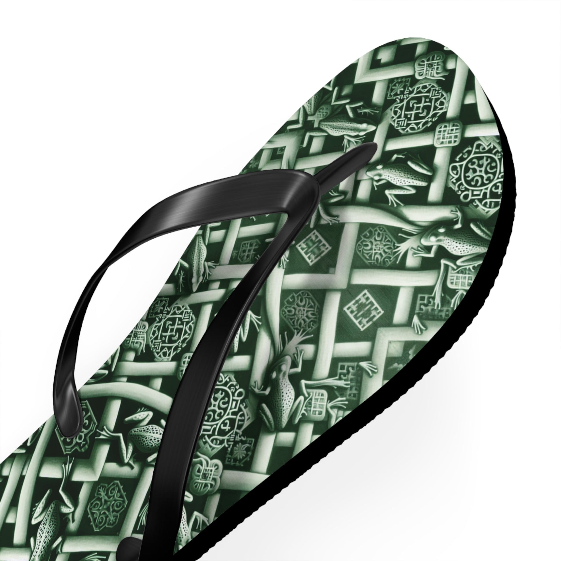 Green Celtic Pattern Flip Flops — St. Patrick’s Day Beach Sandals Printify bakabo.club