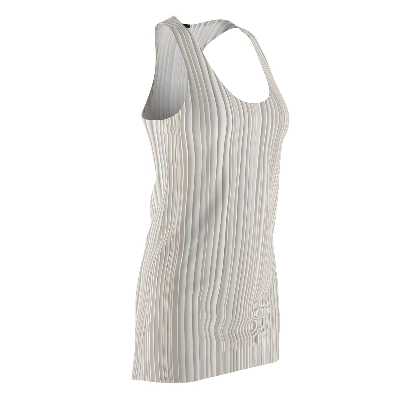 Racerback Dress – Neutral Vertical Ribbed Print, Women's Summer Tank Dress Printify bakabo.club