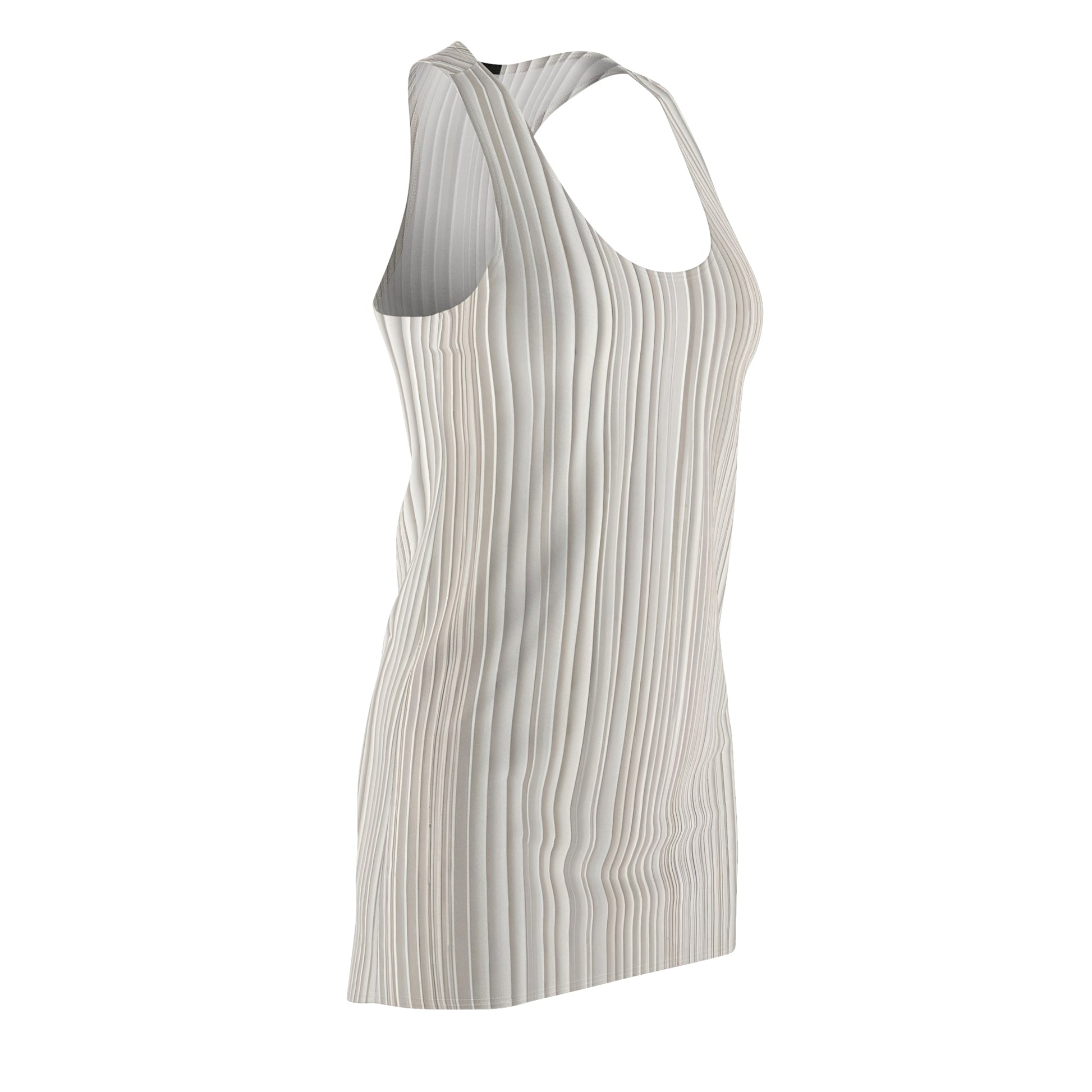 Racerback Dress – Neutral Vertical Ribbed Print, Women's Summer Tank Dress Printify bakabo.club