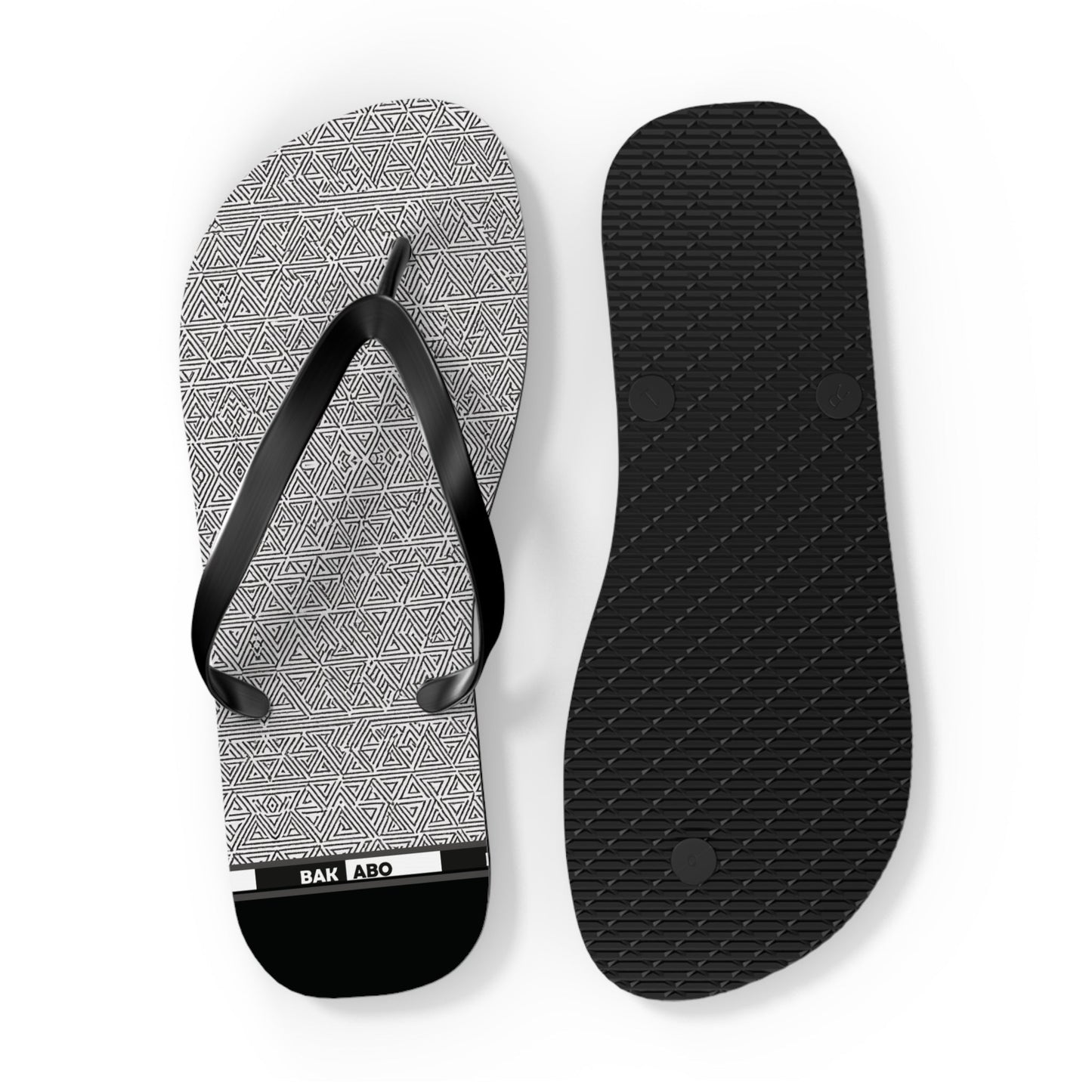 Gray Geometric Pattern Flip Flops – Minimalist Beach Sandals Printify bakabo.club