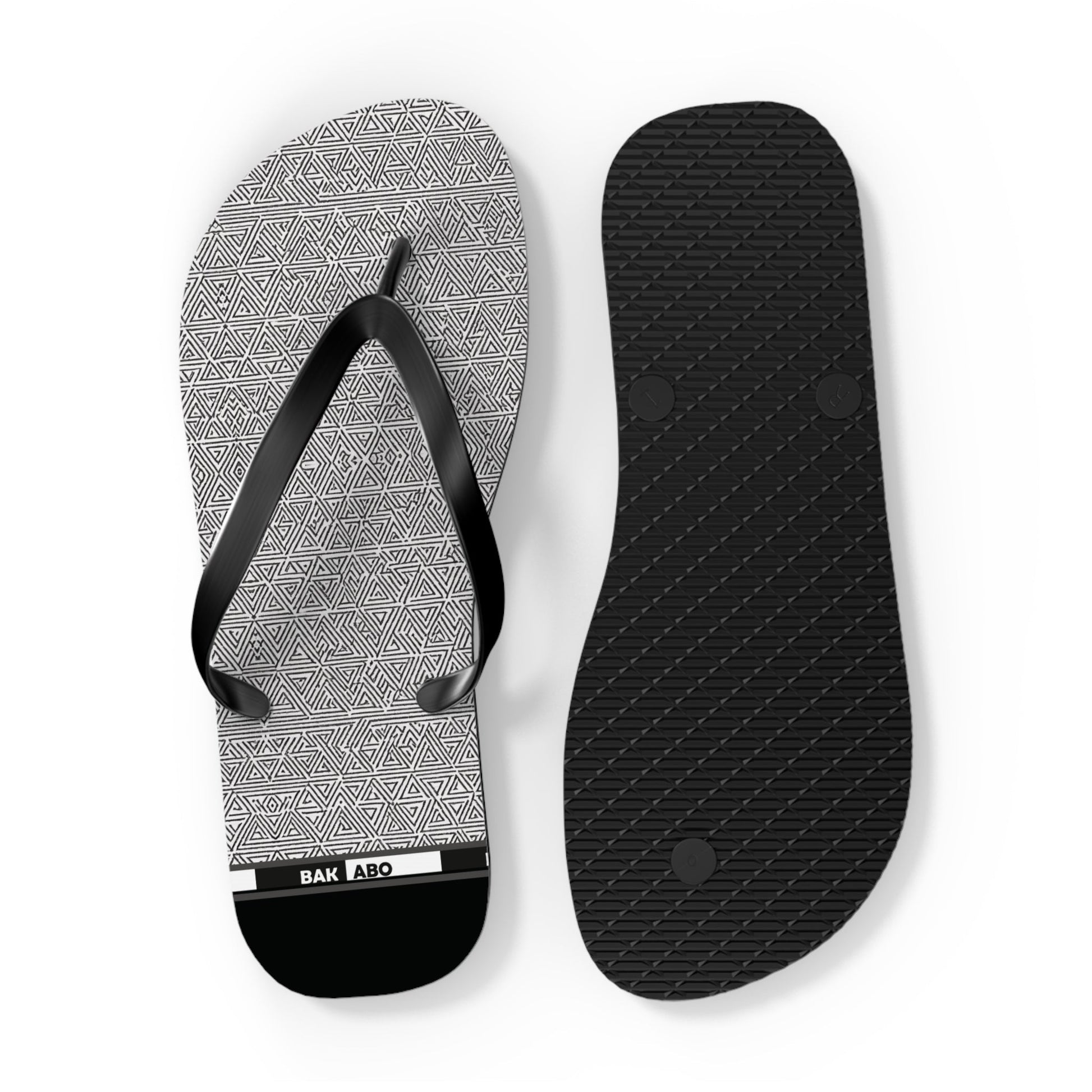 Gray Geometric Pattern Flip Flops – Minimalist Beach Sandals Printify bakabo.club