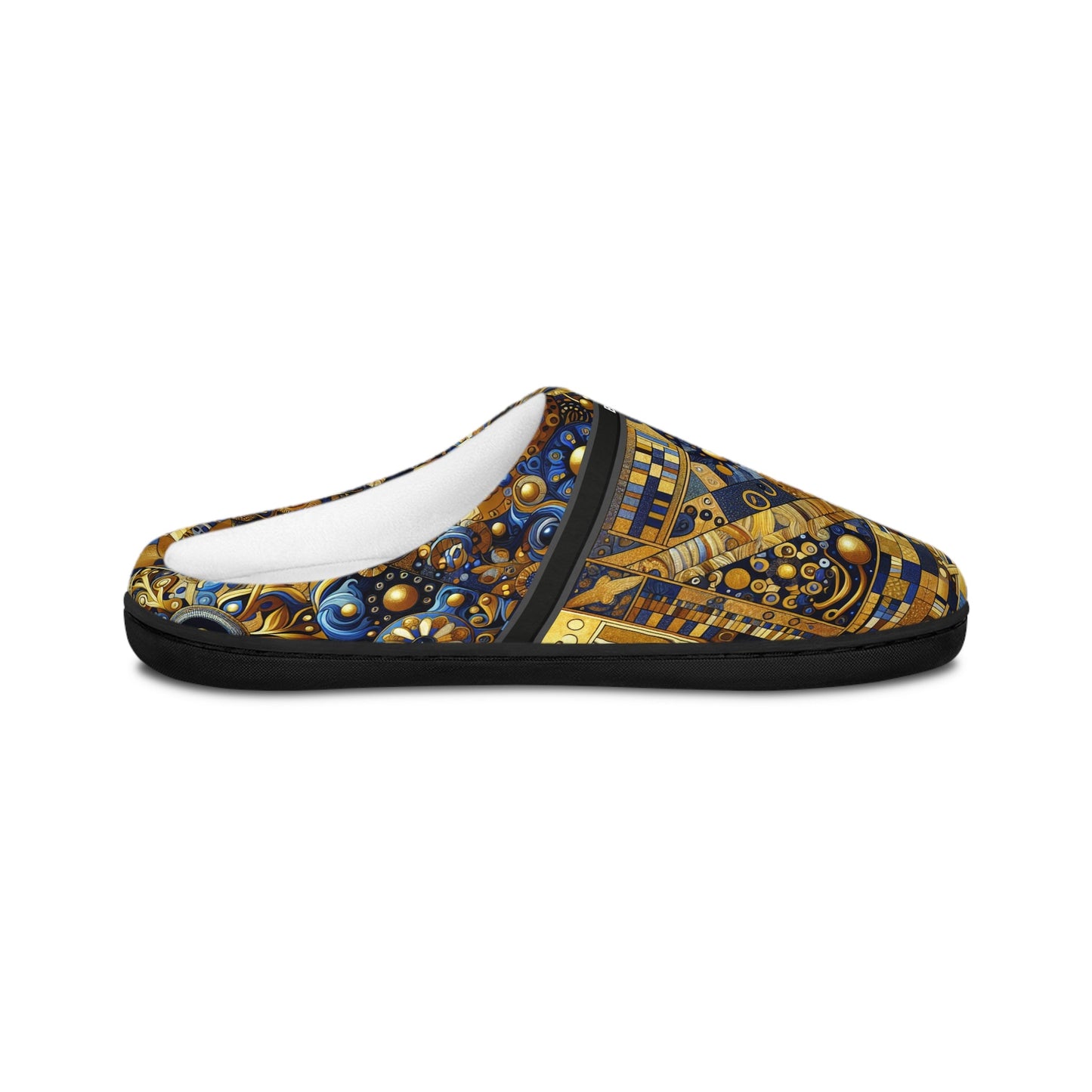 Women's Indoor Slippers — Luxe Gold Mosaic Pattern Cozy House Shoes BakAbo Studio BKS bakabo.club