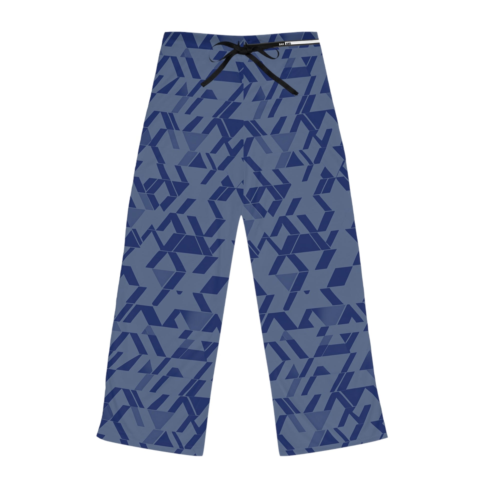 Geometric Navy Blue Women's Pajama Pants — Relaxed Lounge Sleepwear Printify bakabo.club