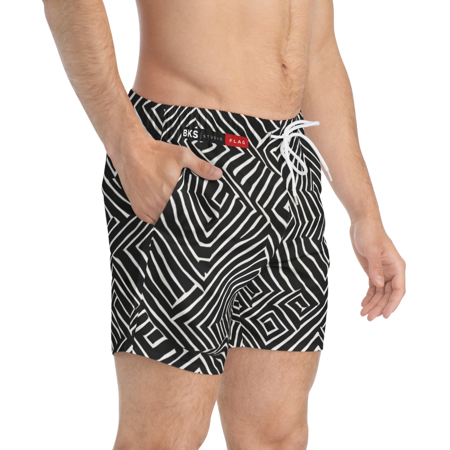 BKS Flag Maze Black™ Swim Trunks